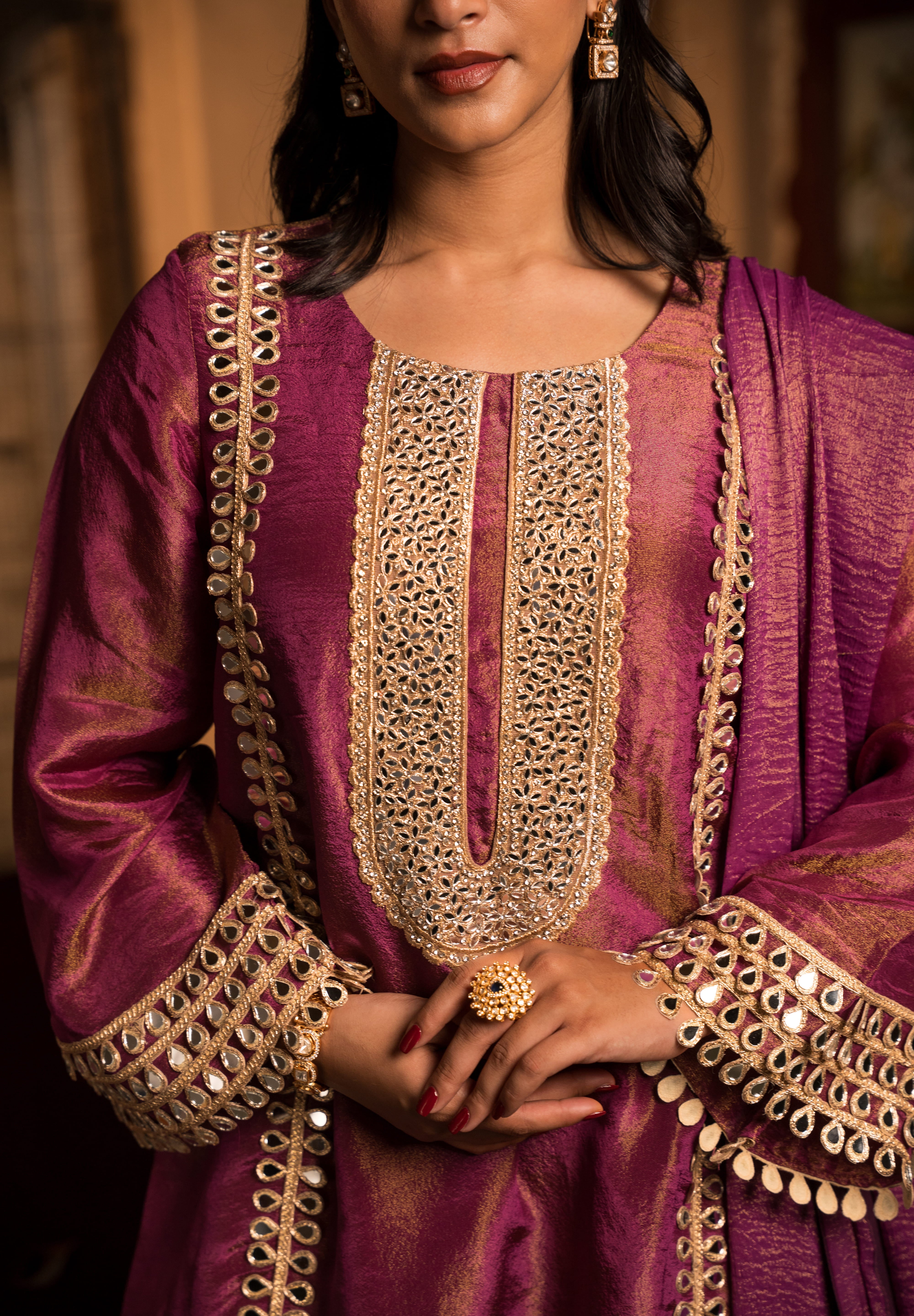 CHAMKEELI - SET OF THREE IN PURPLE