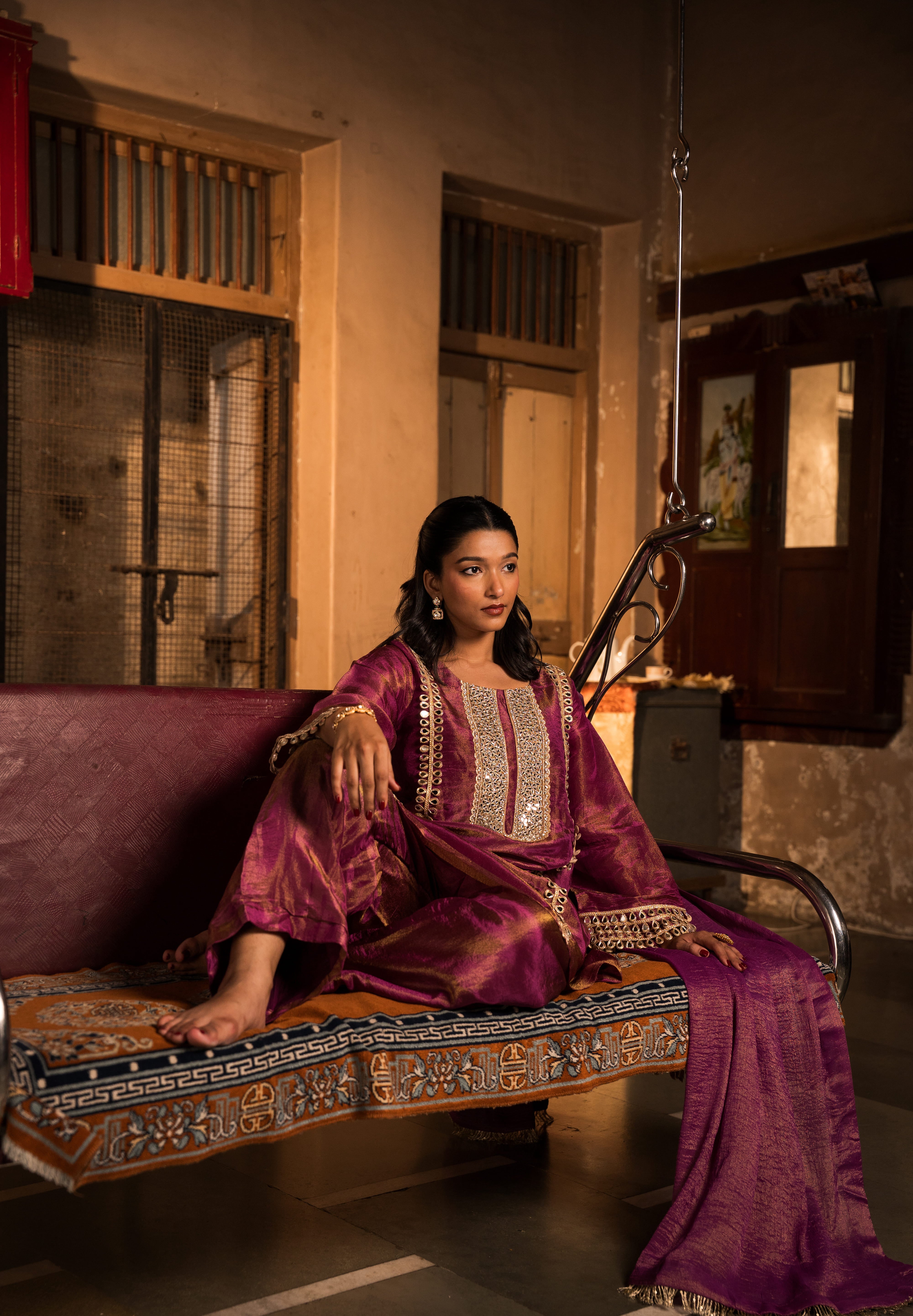 CHAMKEELI - SET OF THREE IN PURPLE