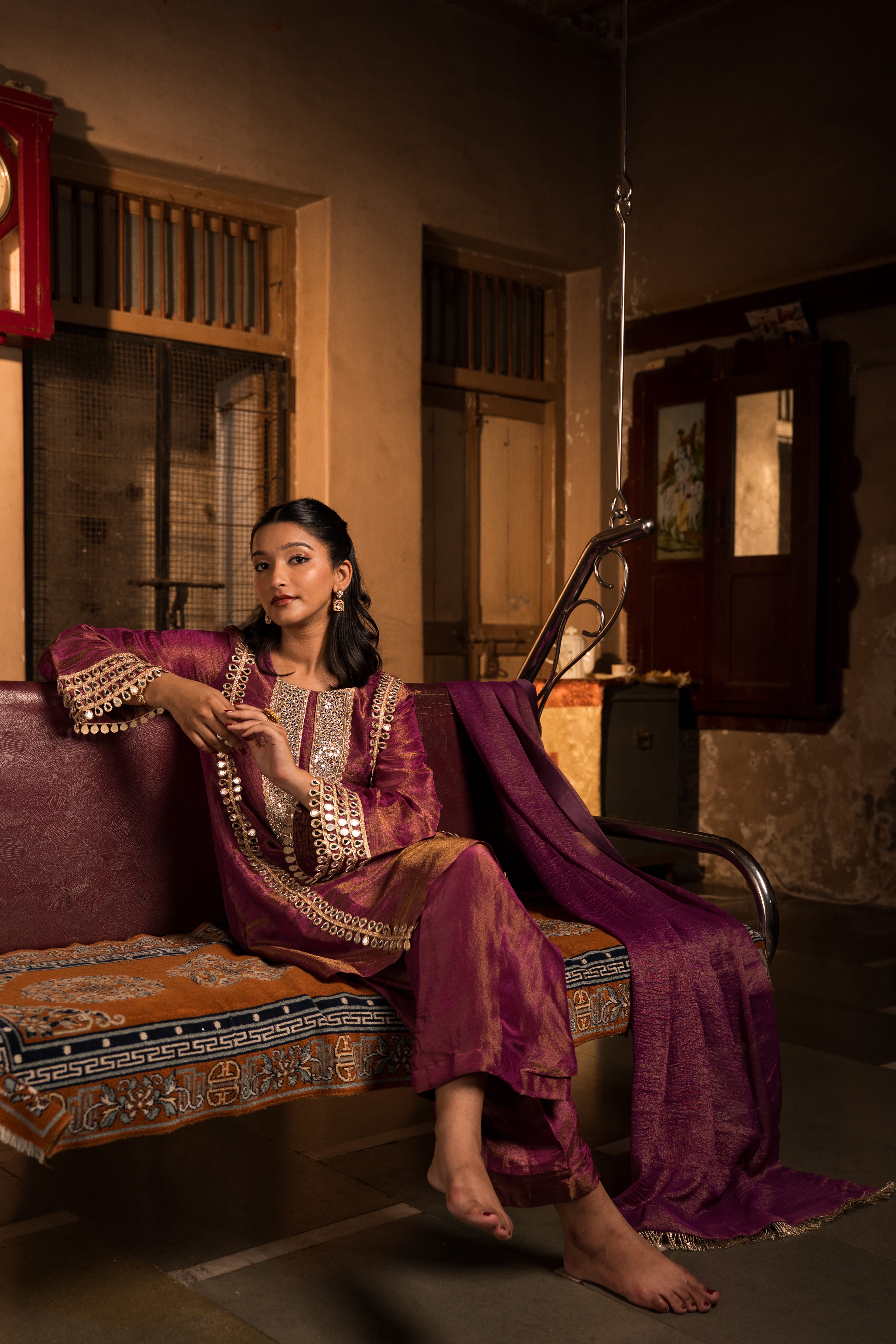 CHAMKEELI - SET OF THREE IN PURPLE