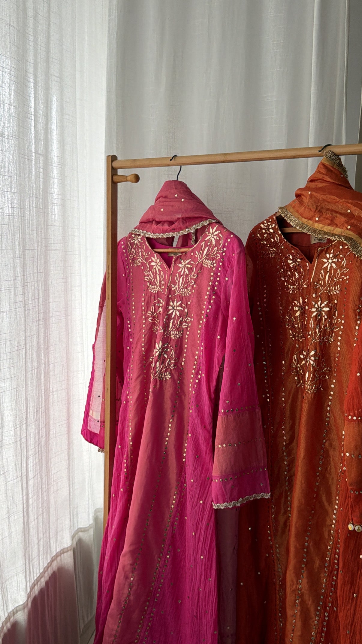 AIZA A-line 3 piece mukaish kurta set