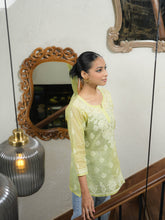 Load image into Gallery viewer, ZURI - SHORT KURTI IN LIME GREEN
