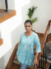 Load image into Gallery viewer, ZURI - SHORT KURTI IN BLUE
