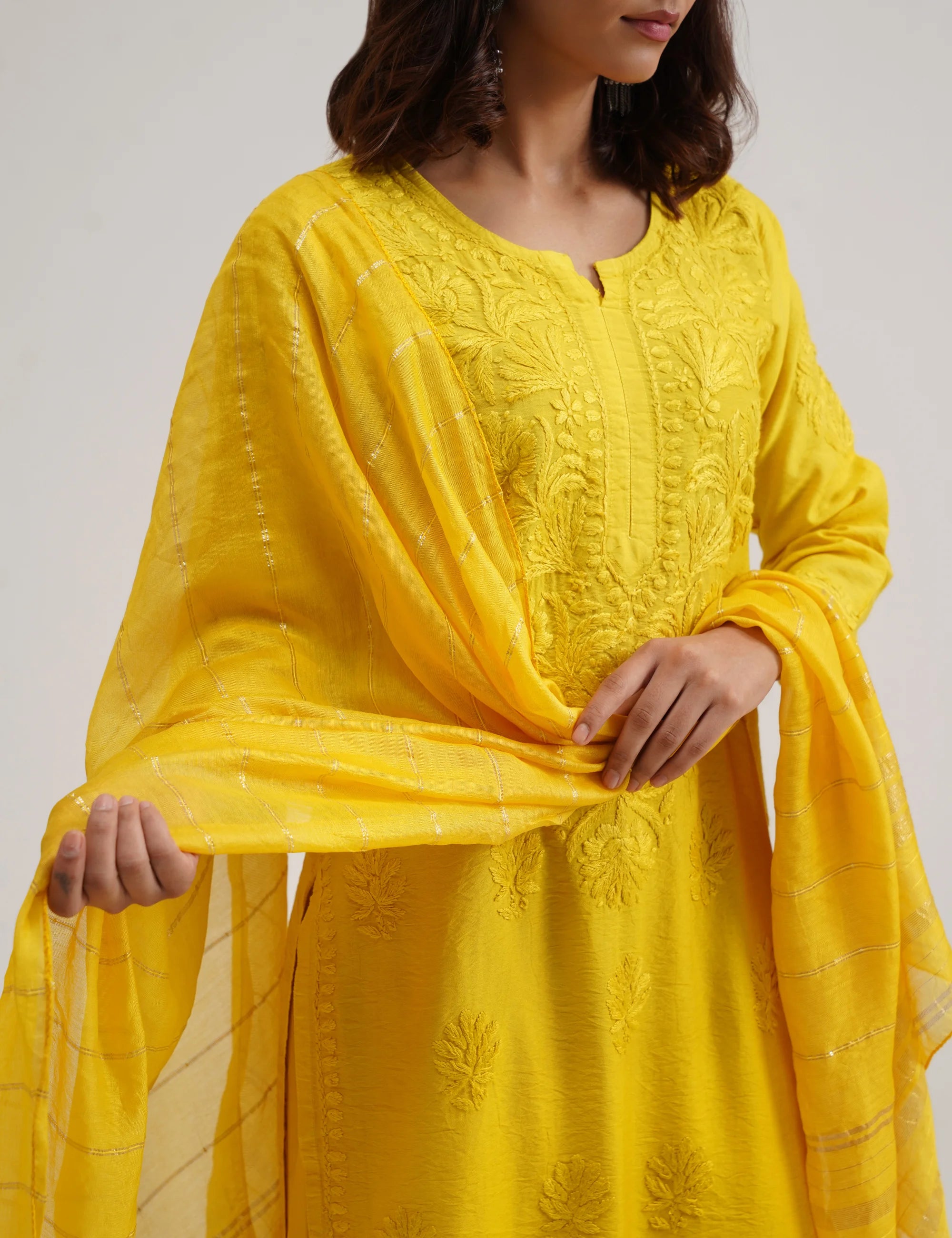 SURMAI CHIKANKARI SET OF THREE