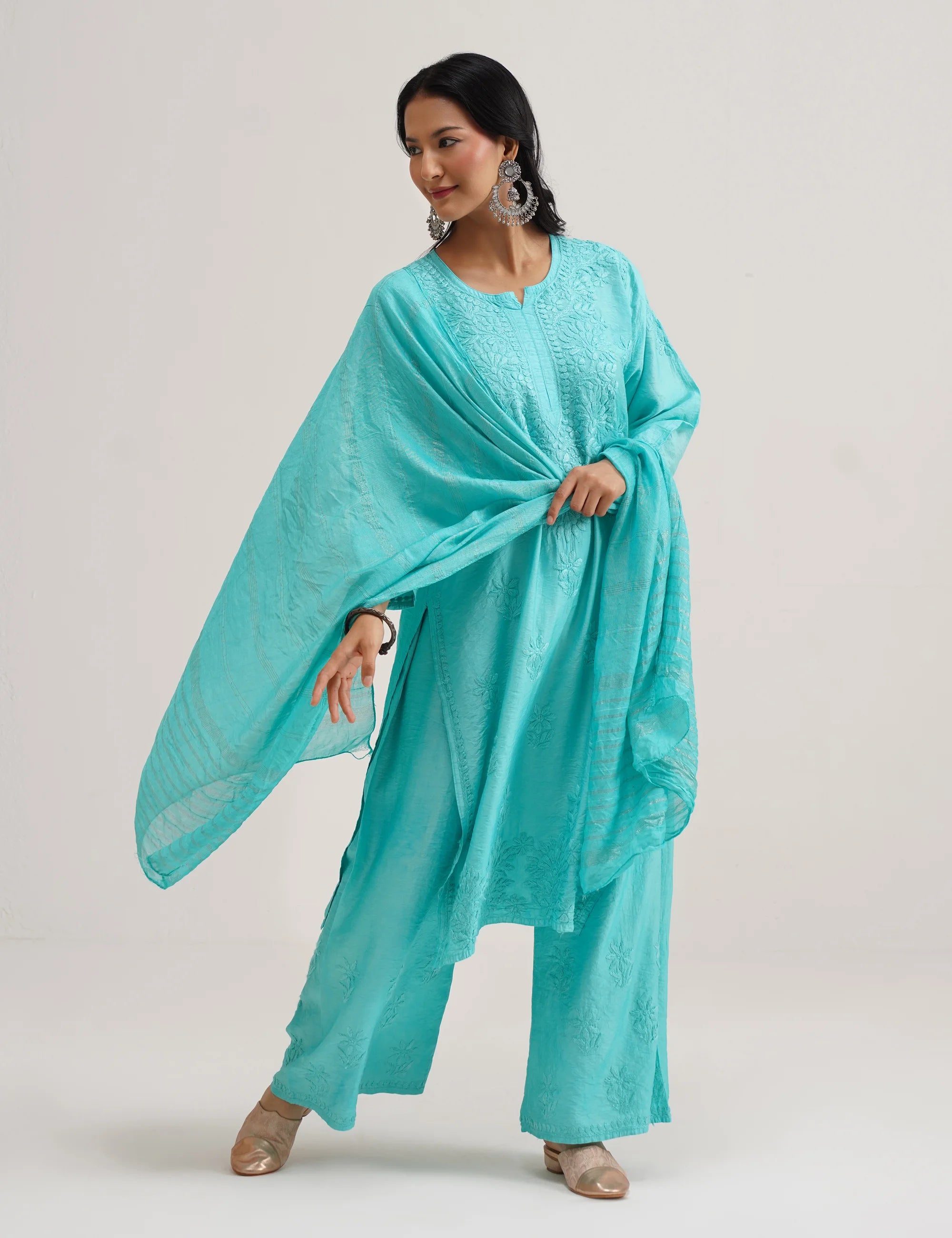 SURMAI CHIKANKARI SET OF THREE