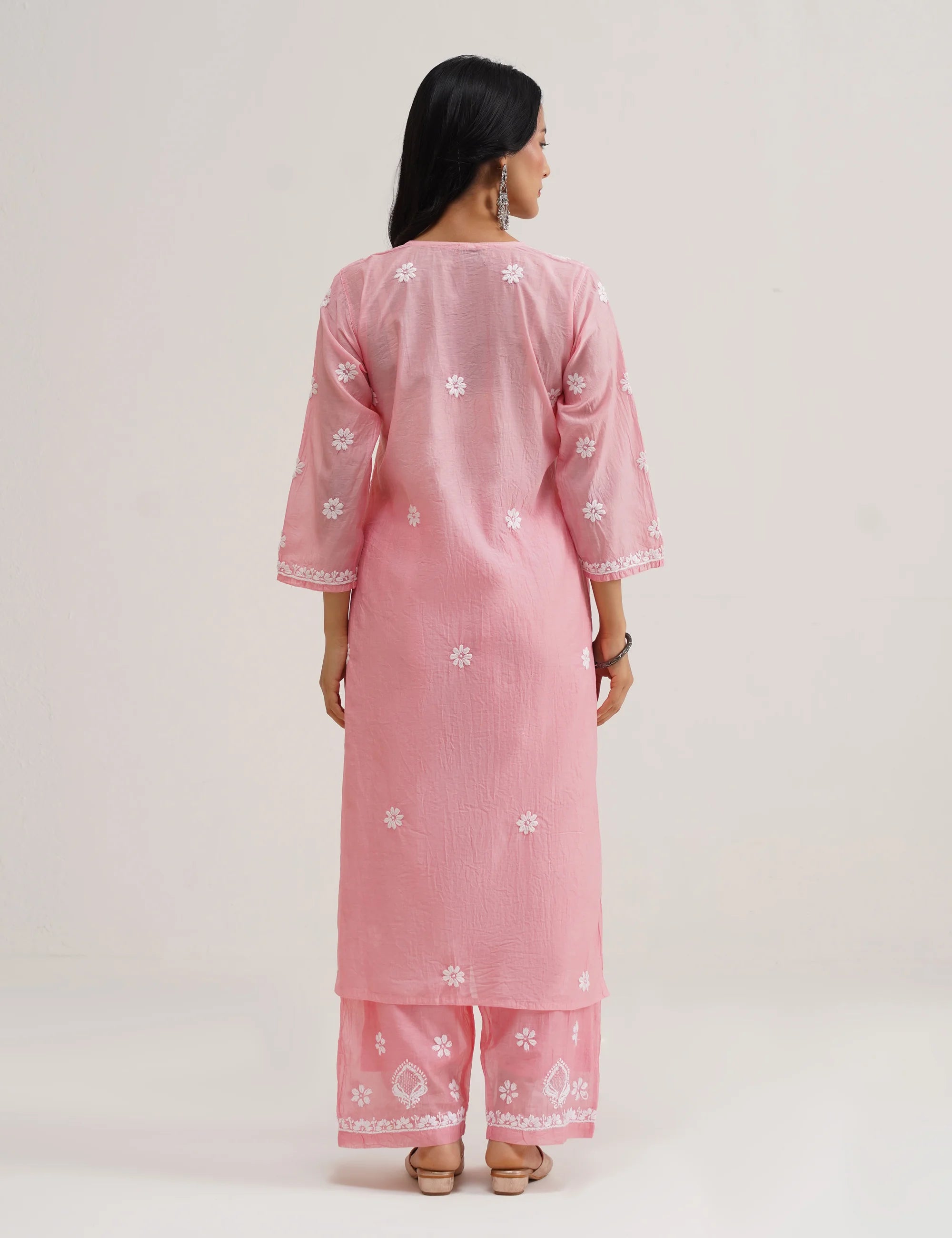 ZORA CHIKANKARI KURTA SET OF THREE