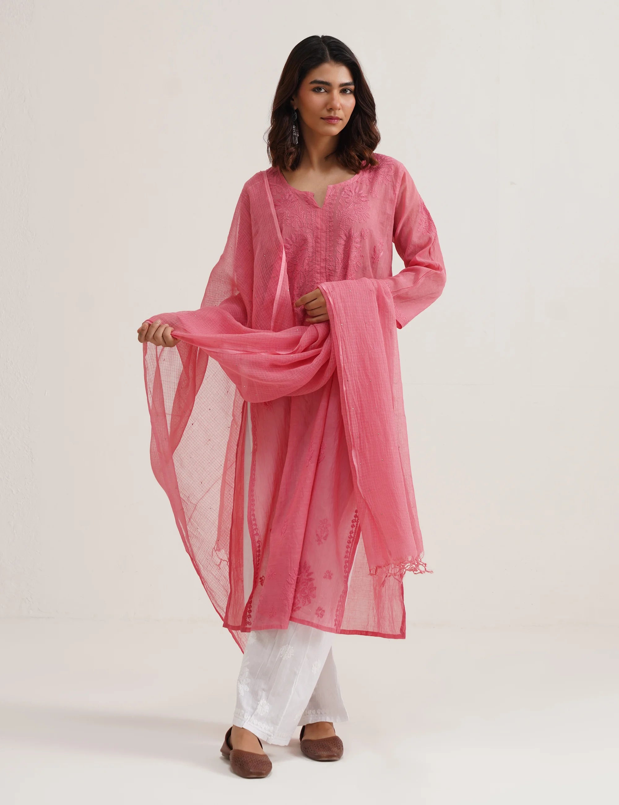 ADAA CHIKANKARI KURTA SET OF THREE