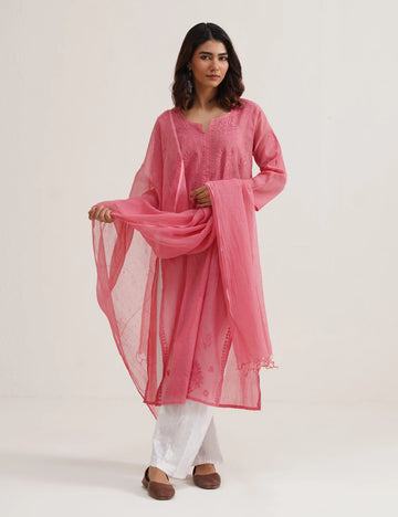 ADAA CHIKANKARI KURTA SET OF THREE