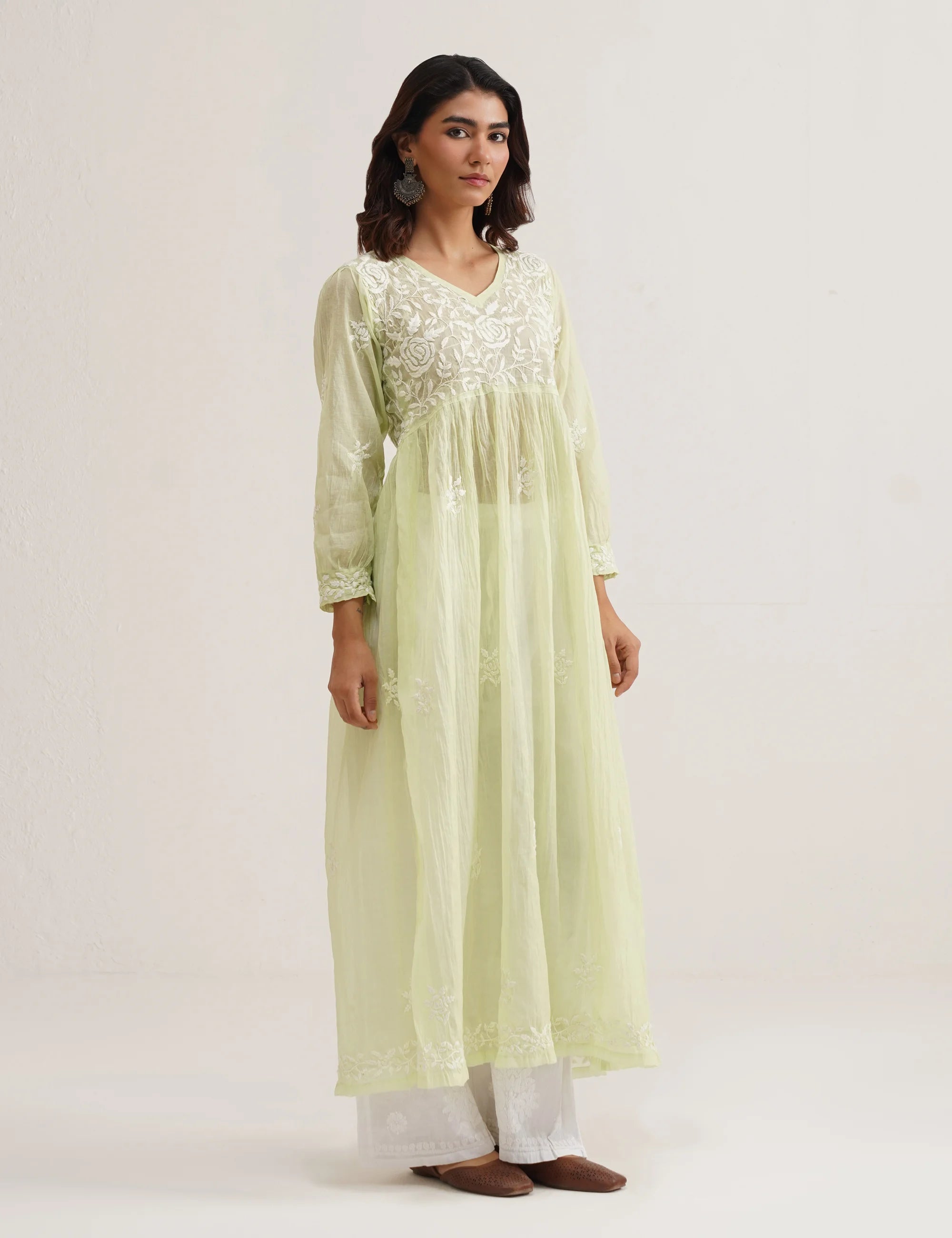 SEHER CHIKANKARI GOWN SET OF THREE