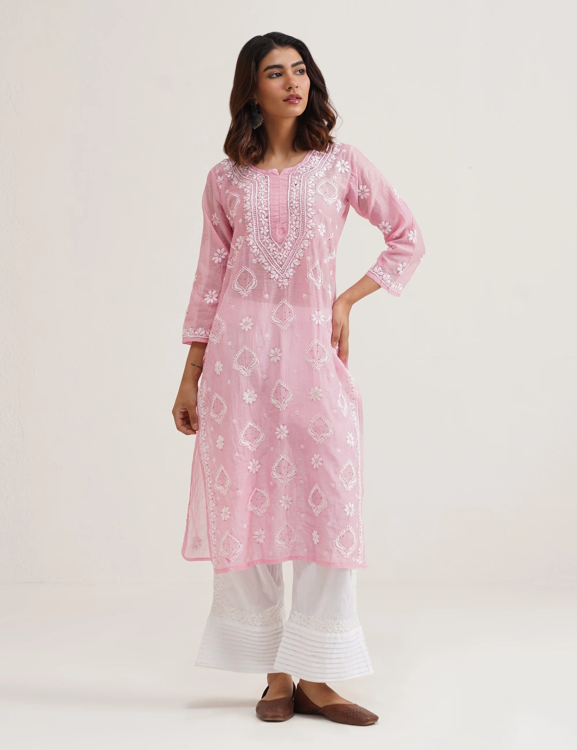 AYRA CHIKANKARI KURTA SET OF THREE