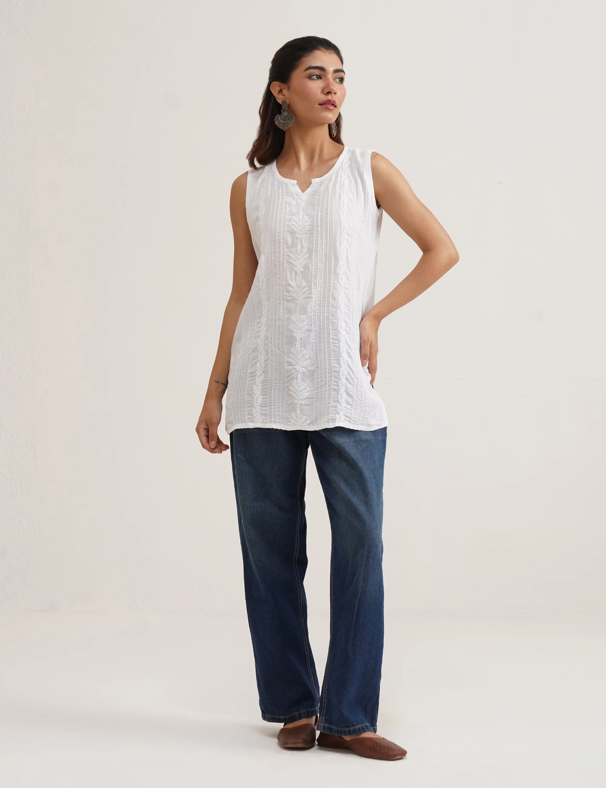 ZIYA CHIKANKARI SHORT KURTA