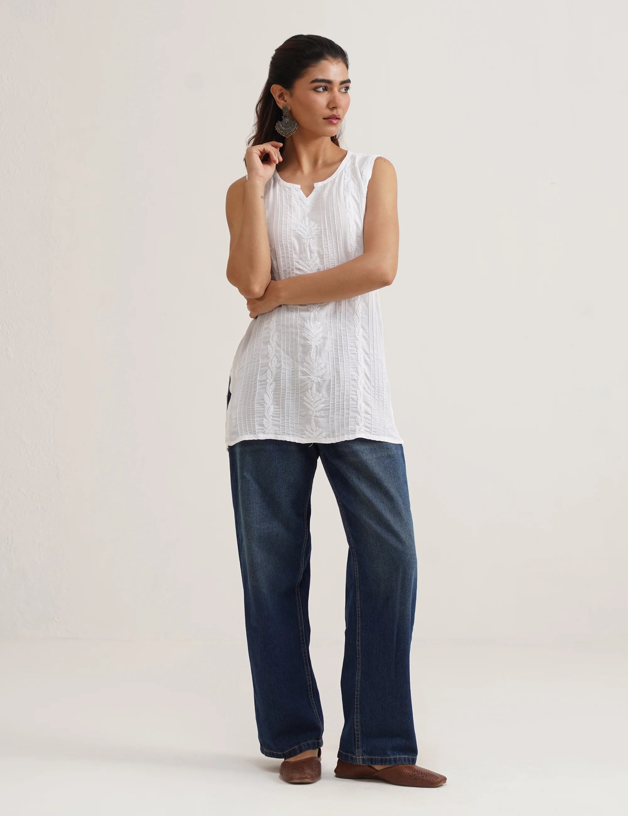 ZIYA CHIKANKARI SHORT KURTA