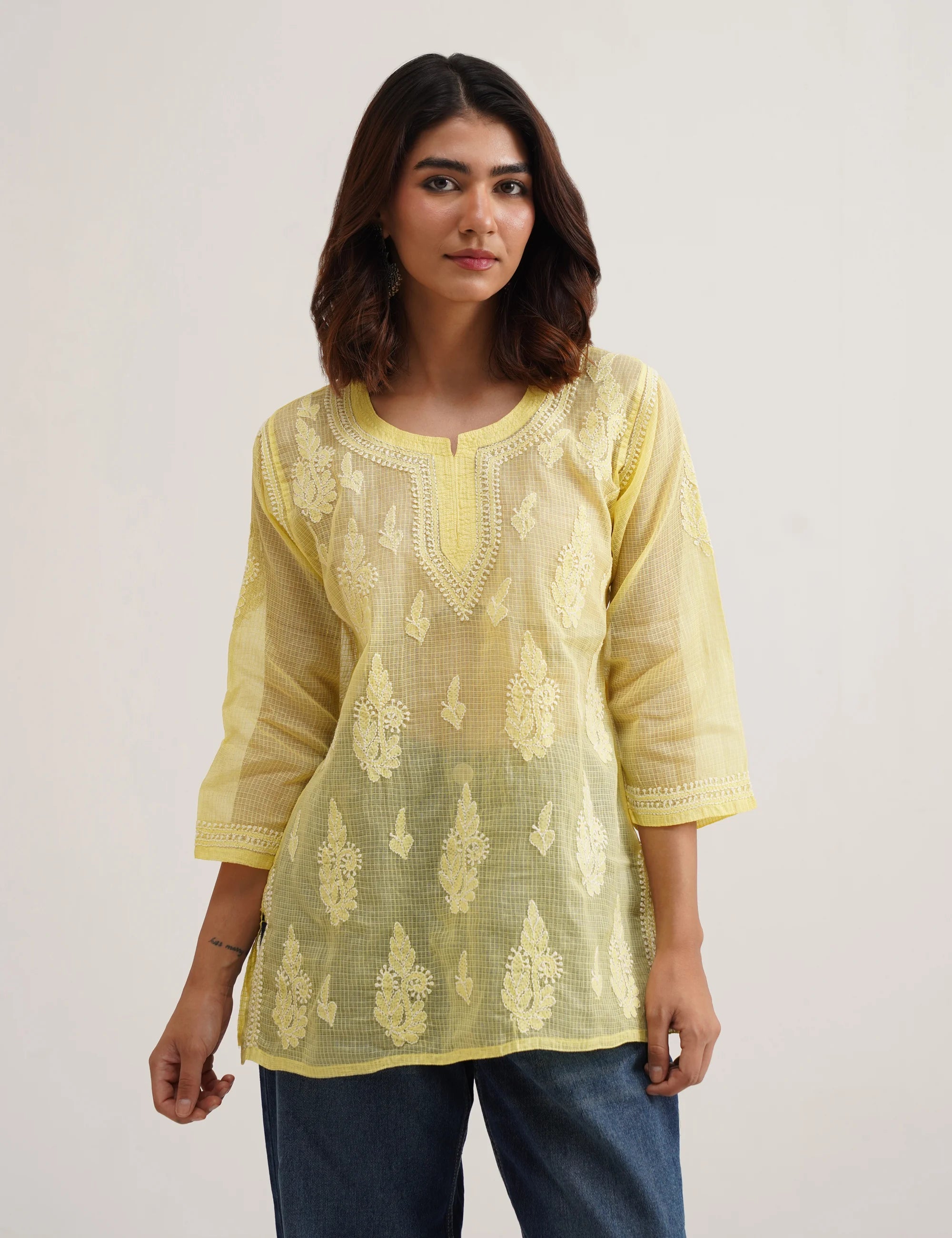 ZURI CHIKANKARI SHORT KURTI