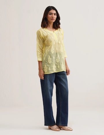 ZURI CHIKANKARI SHORT KURTI