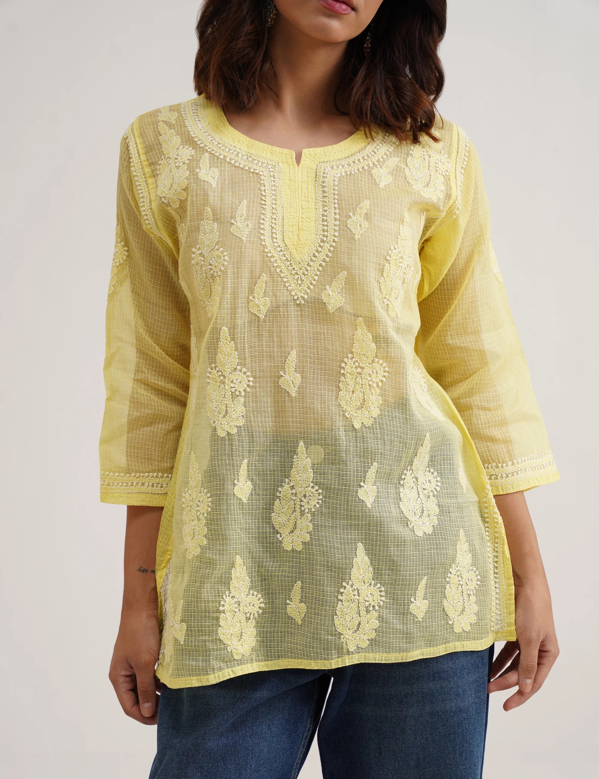 ZURI CHIKANKARI SHORT KURTI