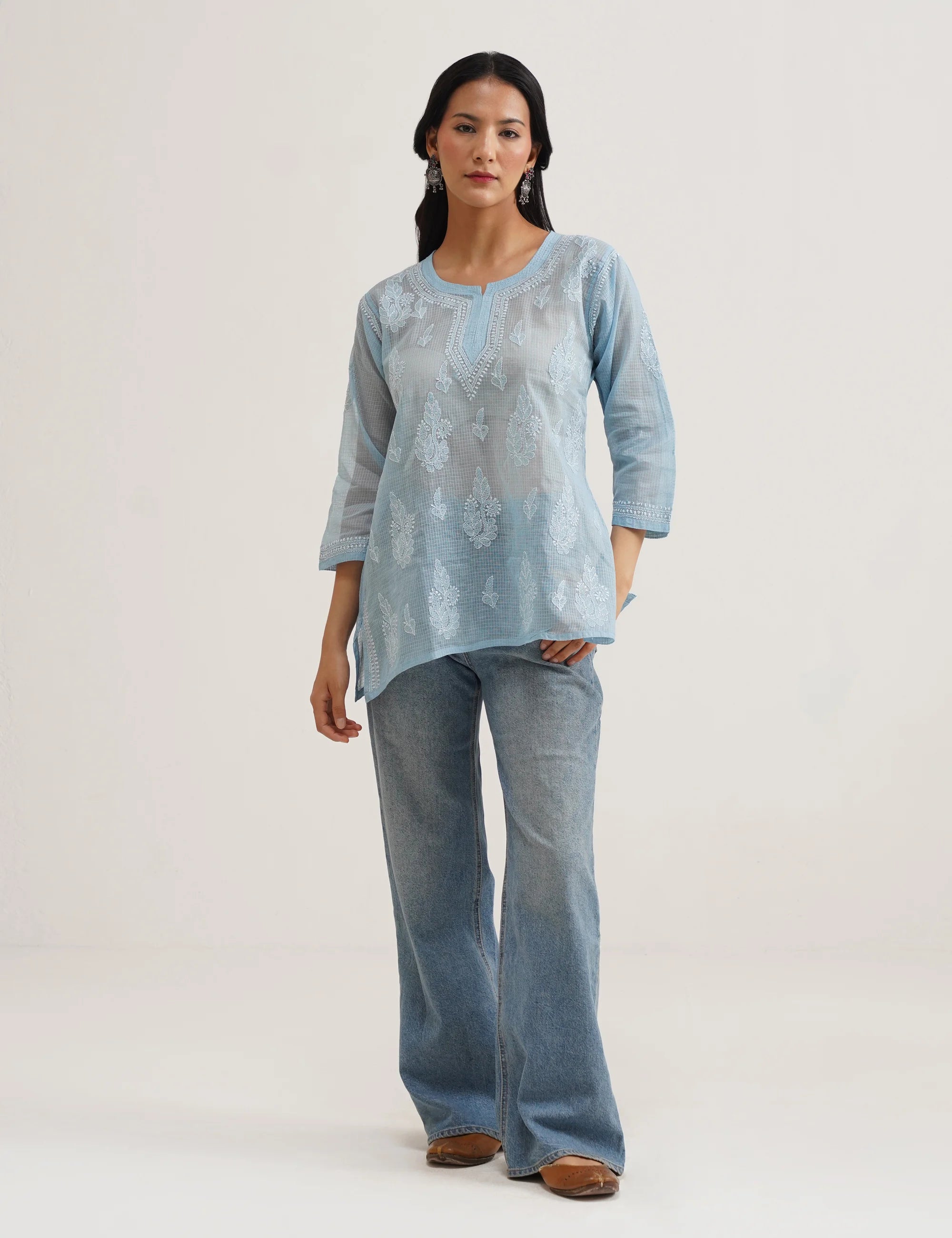 ZURI CHIKANKARI SHORT KURTA