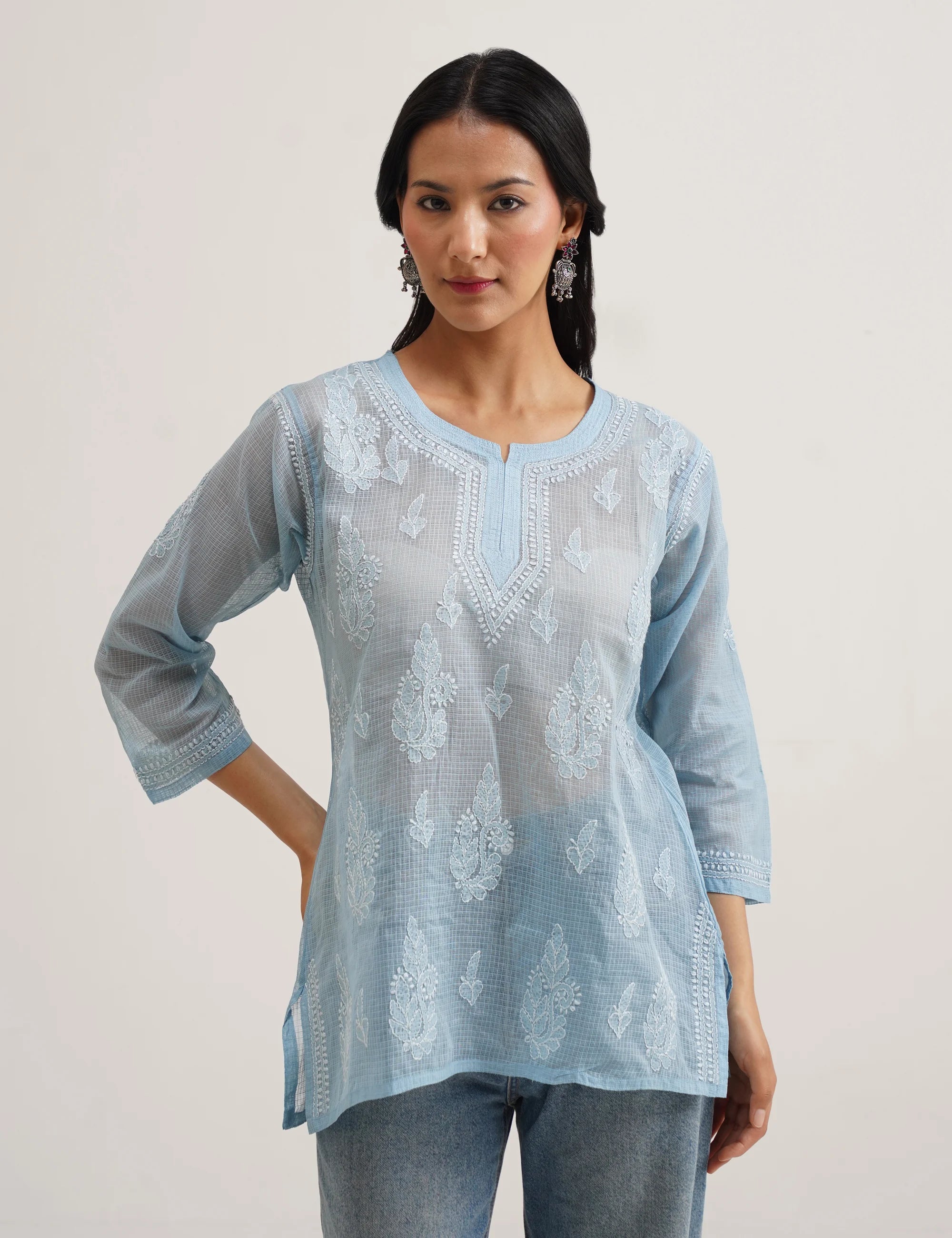 ZURI CHIKANKARI SHORT KURTA