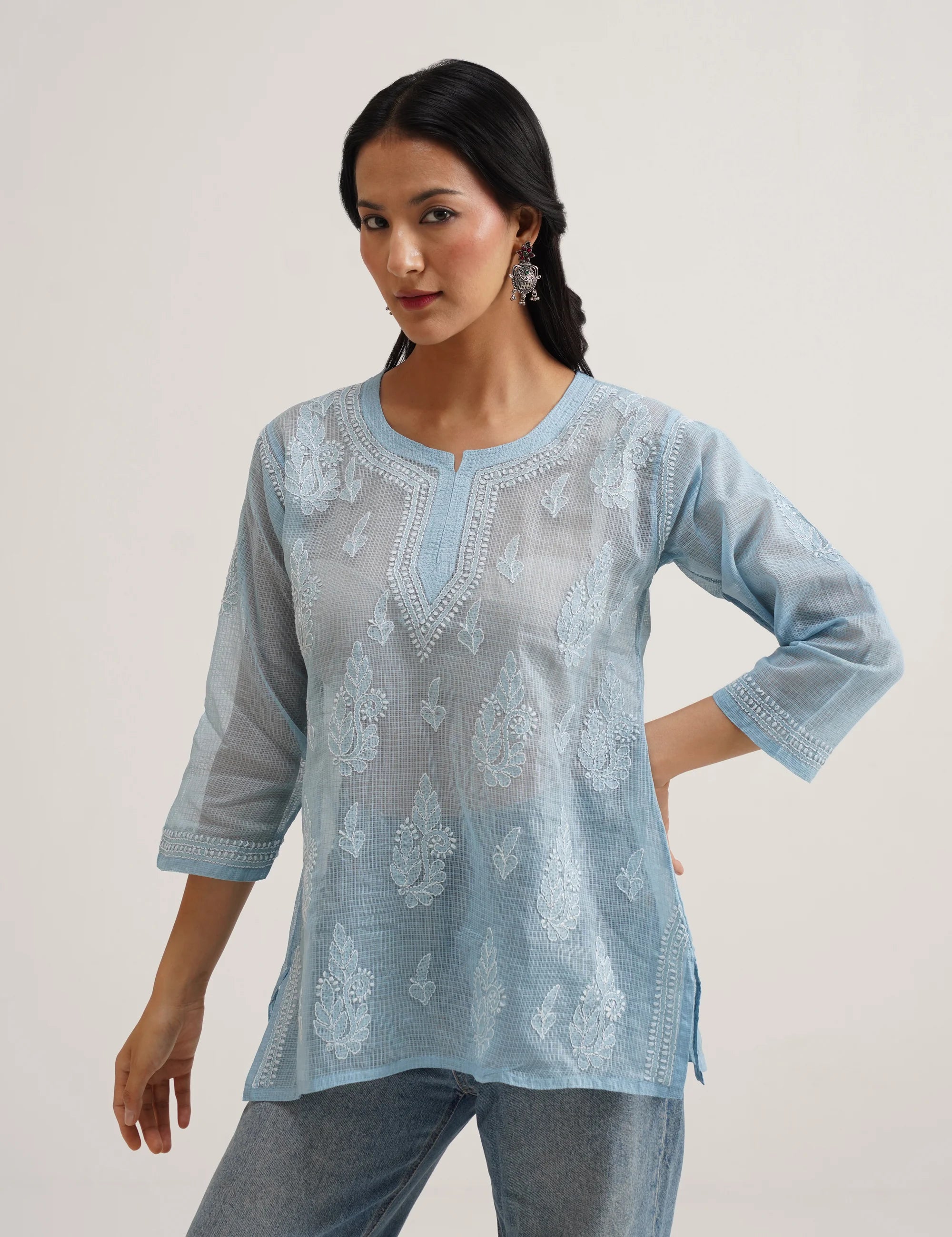 ZURI CHIKANKARI SHORT KURTA