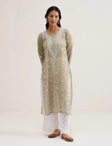 AYRA CHIKANKARI KURTA SET OF THREE