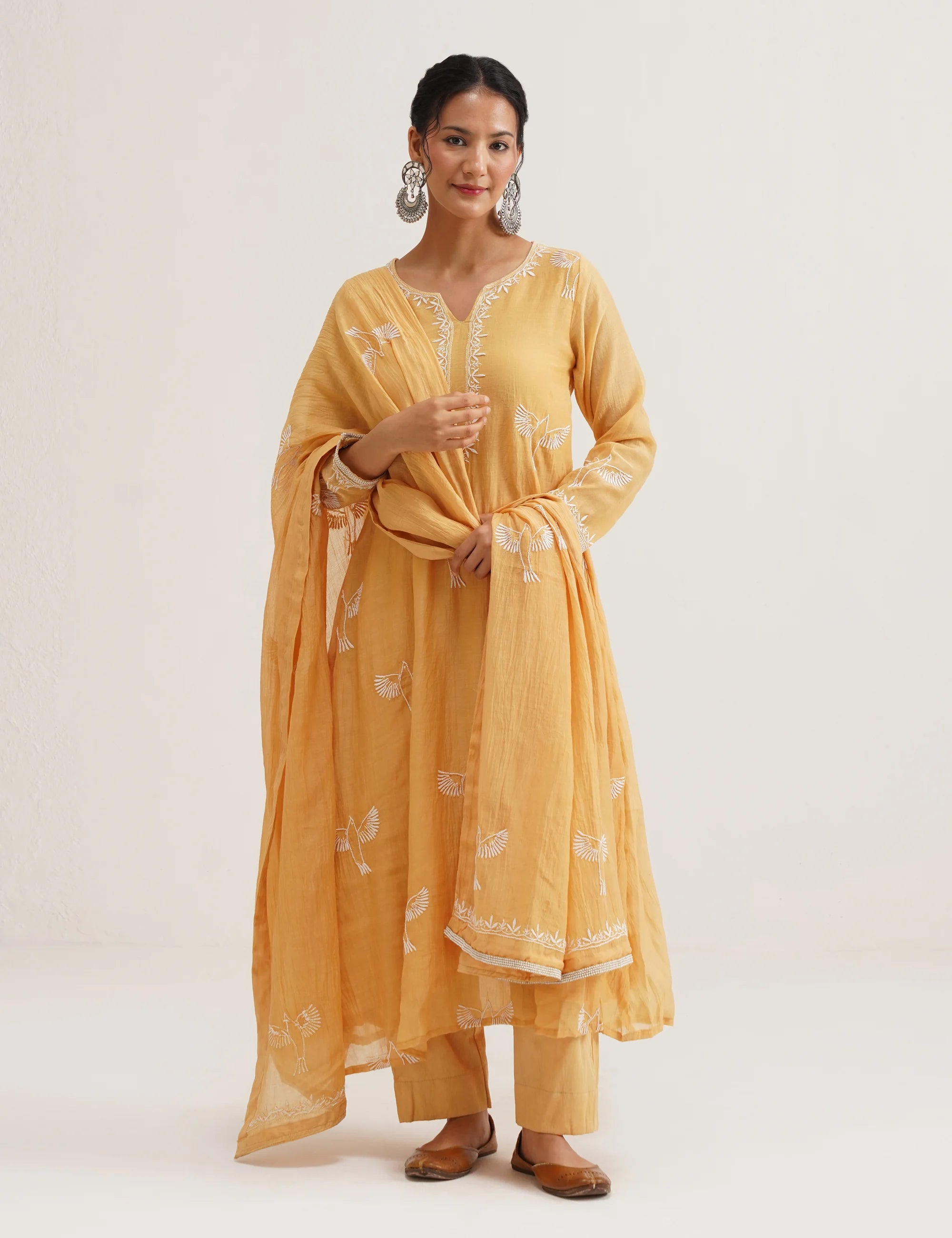 AFREEN CHIKANKARI A-LINE KURTA SET OF THREE