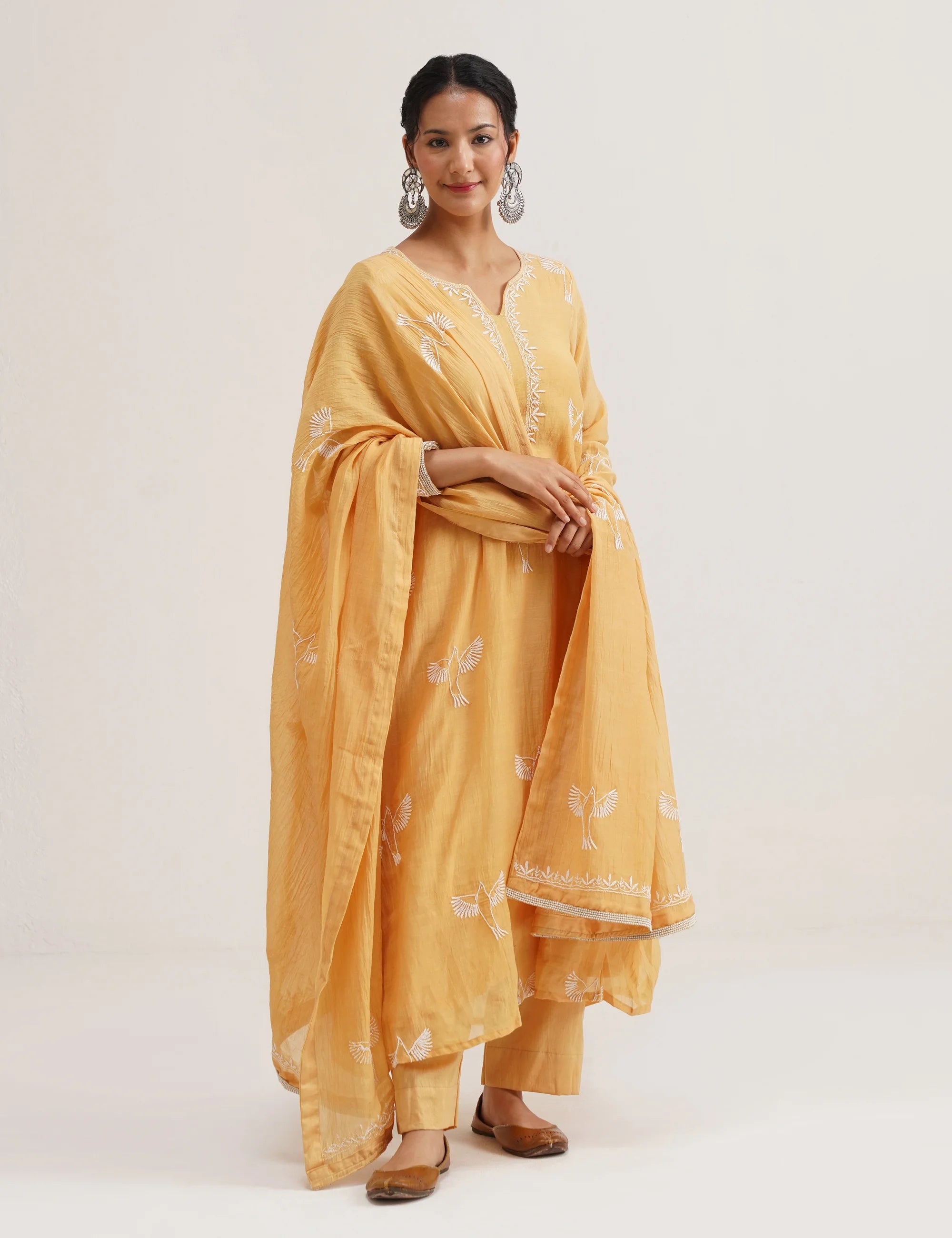 AFREEN CHIKANKARI A-LINE KURTA SET OF THREE