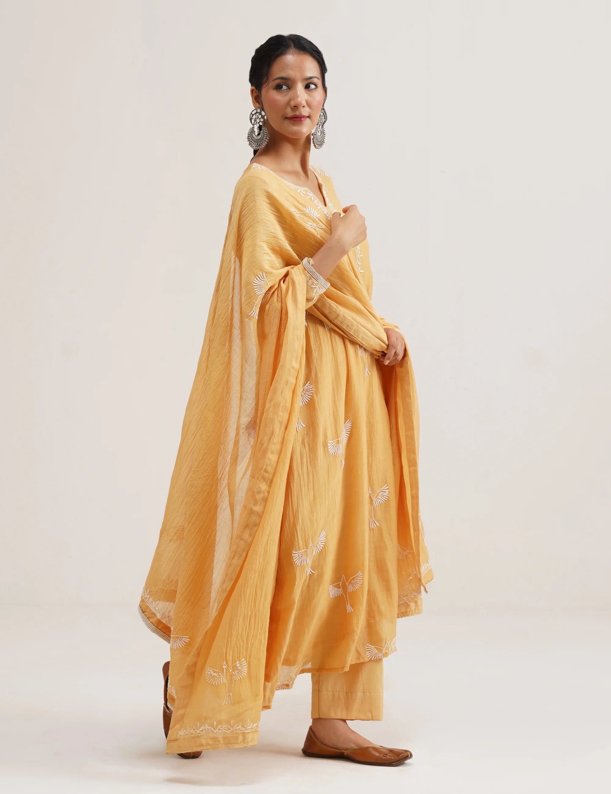 AFREEN CHIKANKARI A-LINE KURTA SET OF THREE
