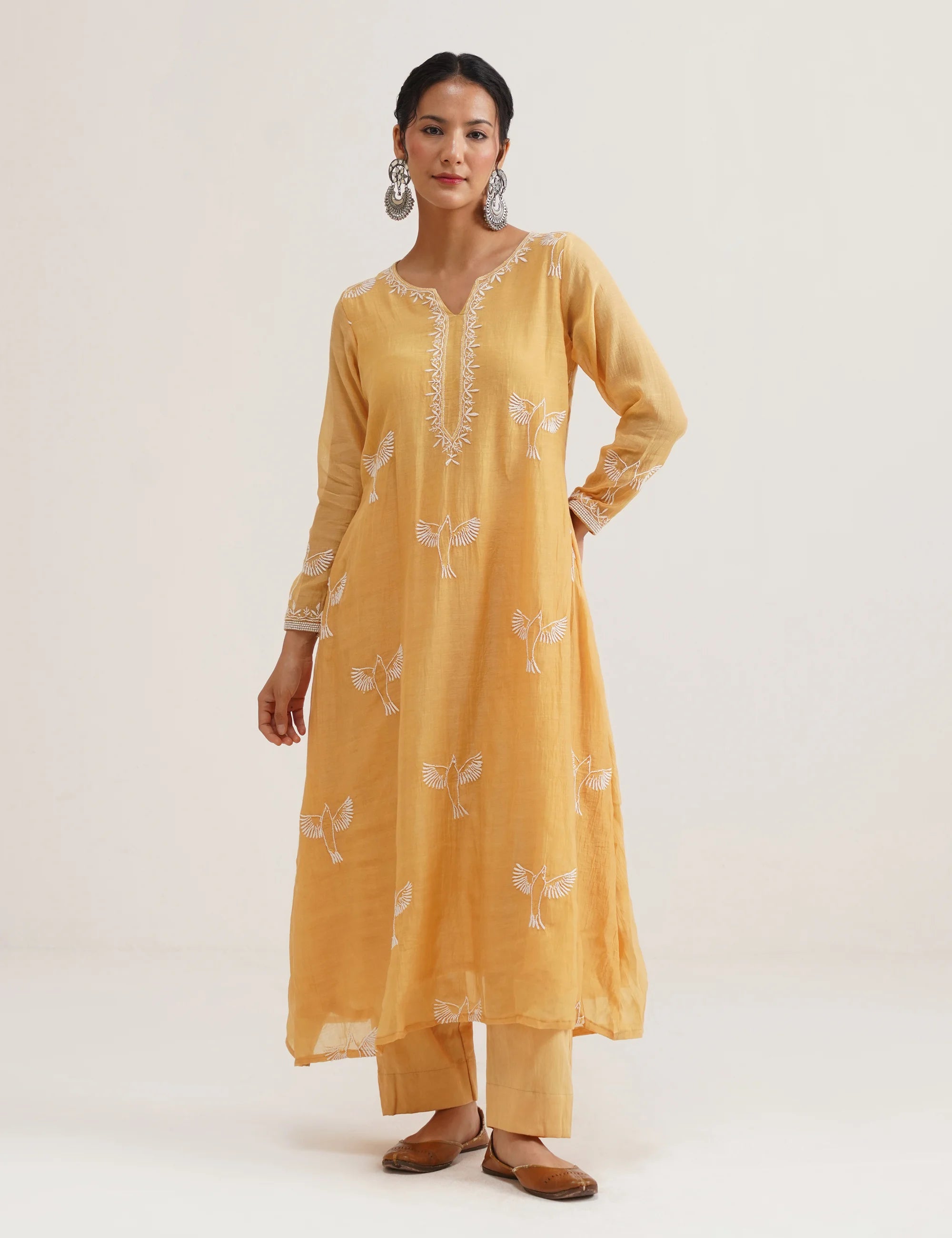 AFREEN CHIKANKARI A-LINE KURTA SET OF THREE