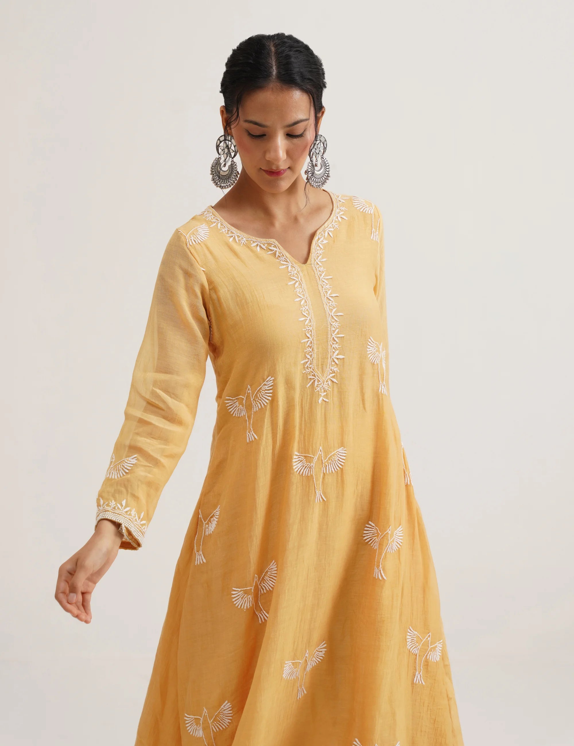 AFREEN CHIKANKARI A-LINE KURTA SET OF THREE