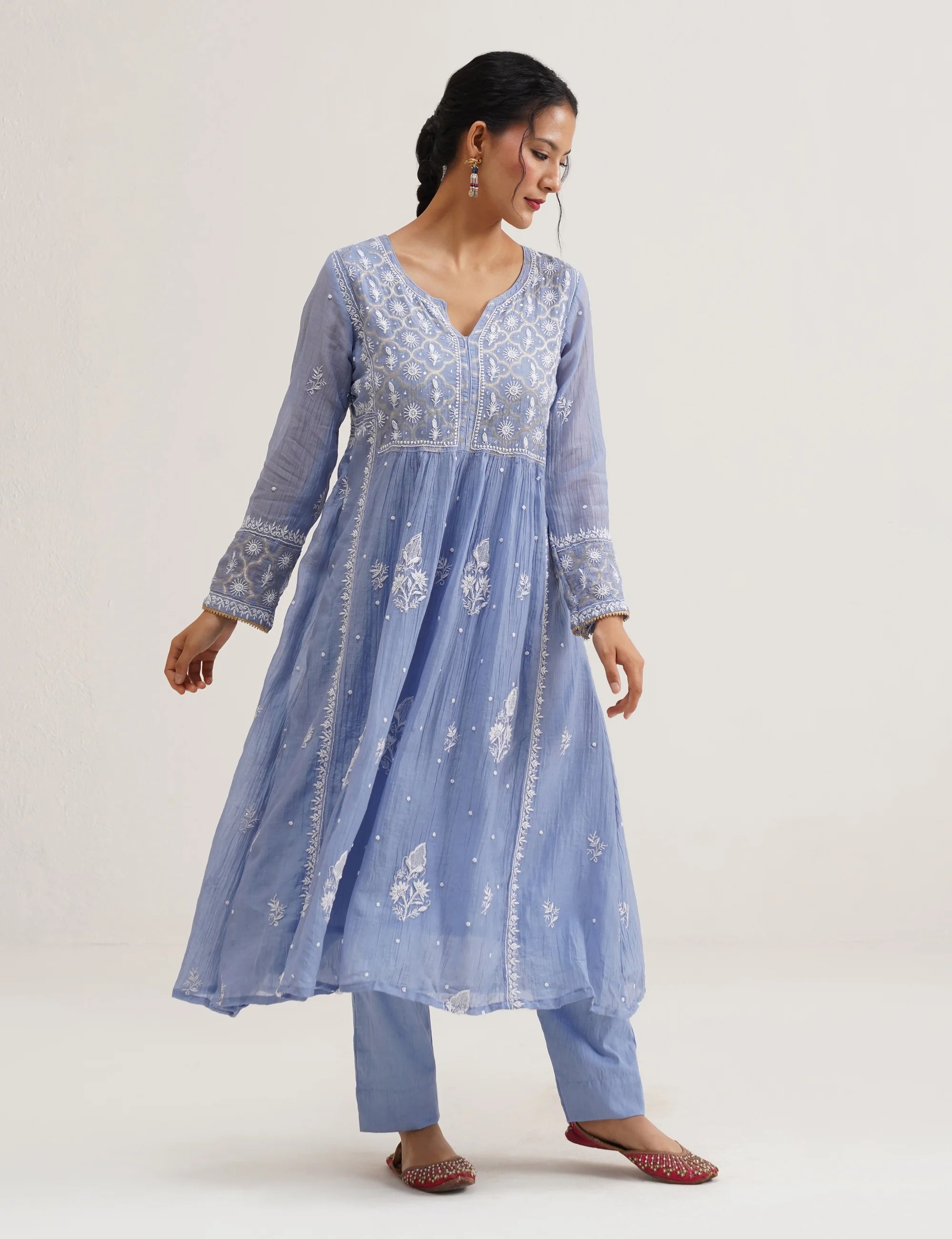NAAZ A-LINE YOLK KURTA SET OF THREE