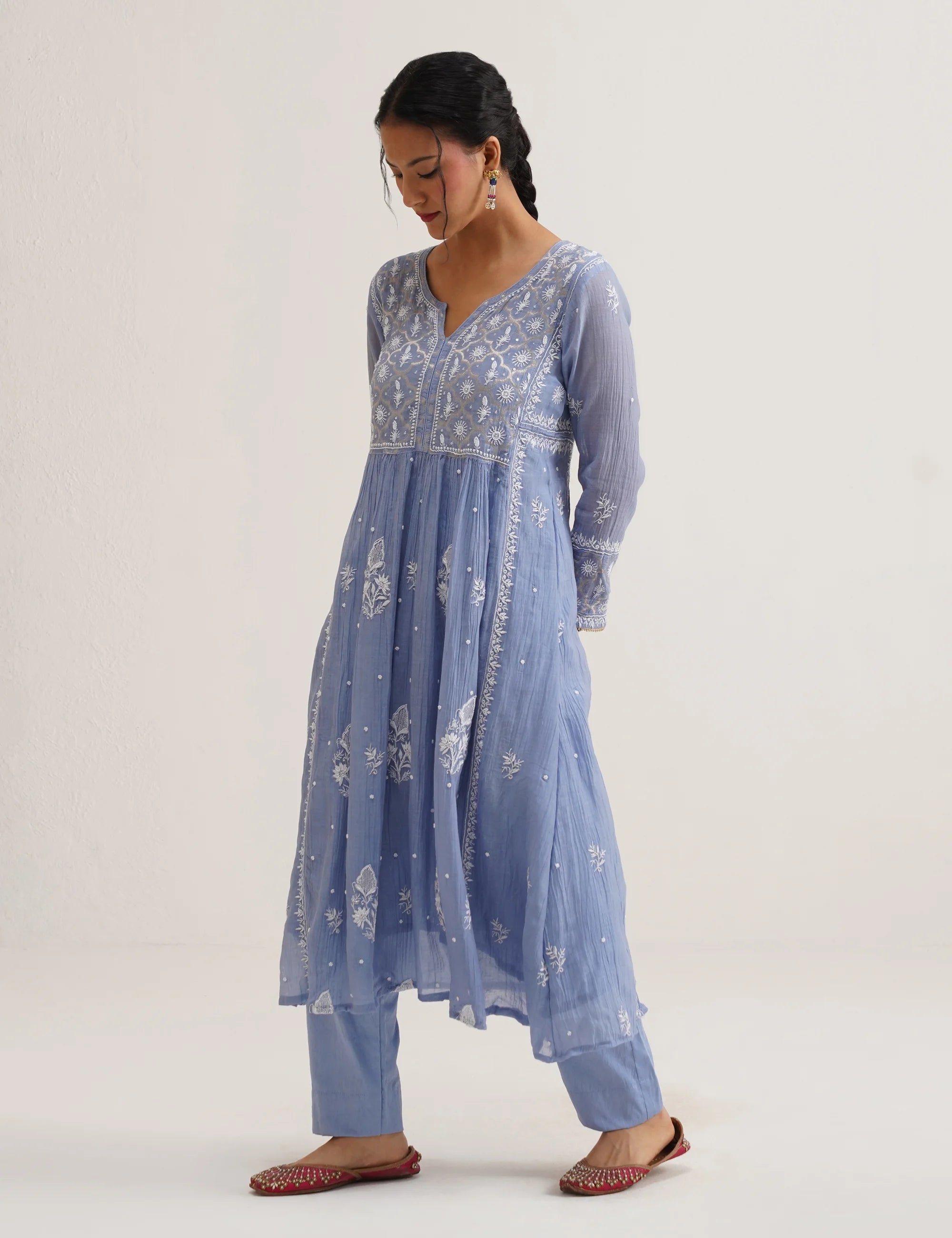 NAAZ A-LINE YOLK KURTA SET OF THREE
