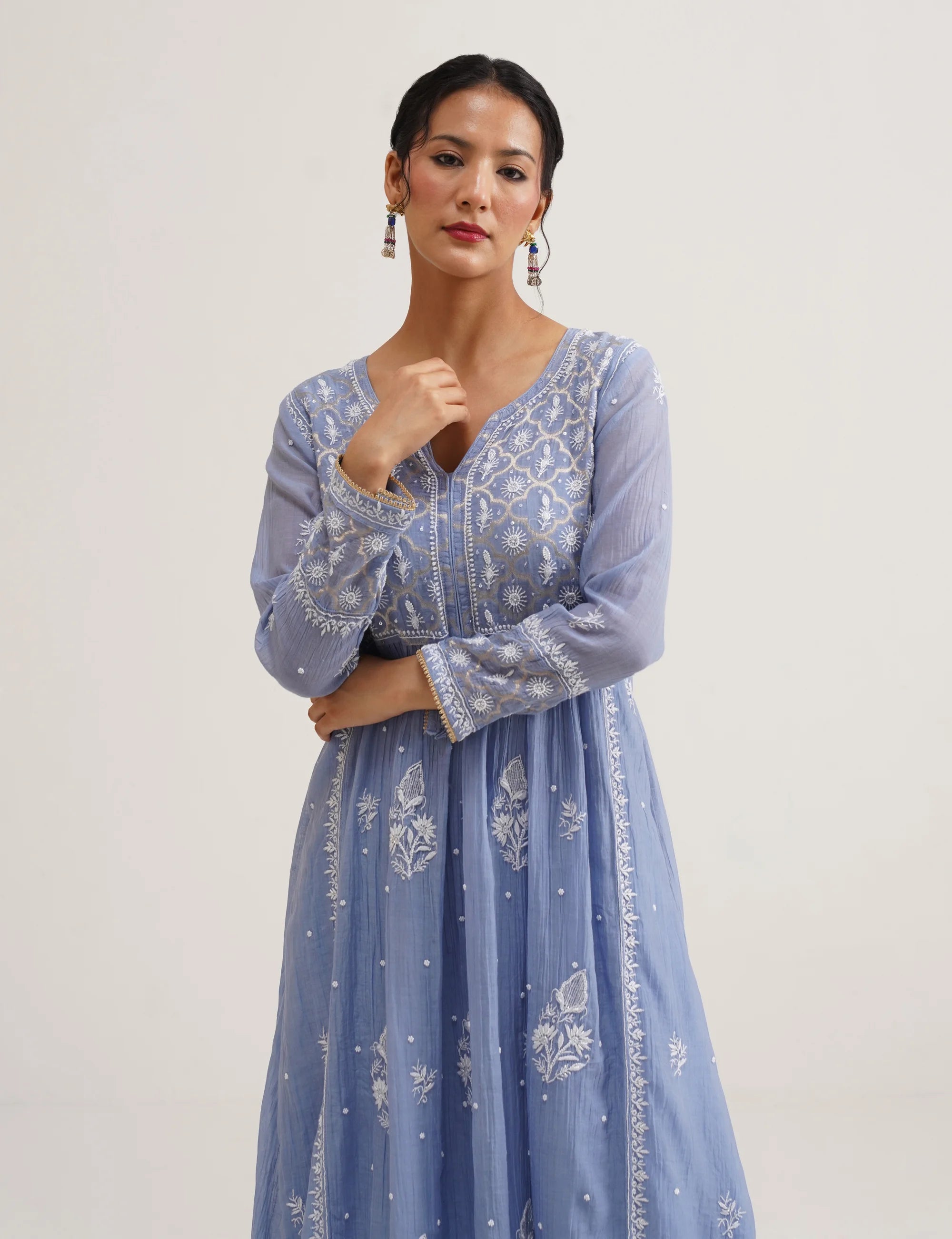 NAAZ A-LINE YOLK KURTA SET OF THREE