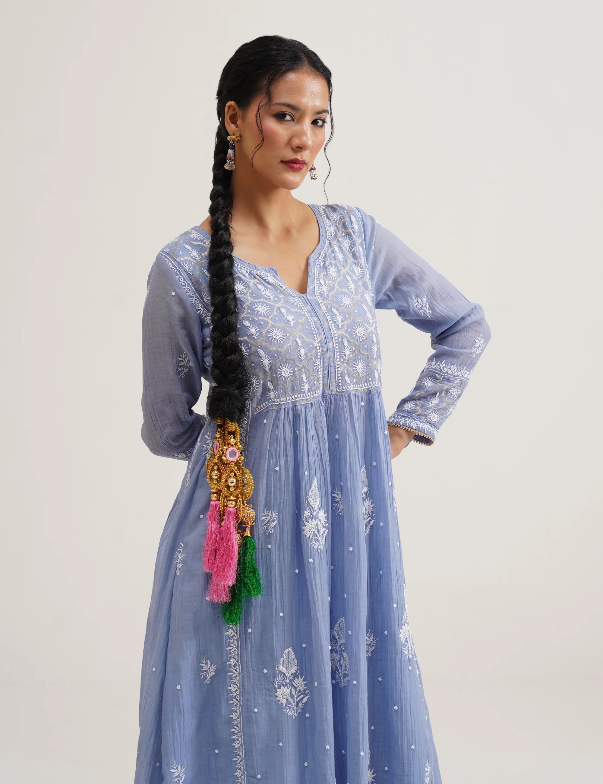 NAAZ A-LINE YOLK KURTA SET OF THREE