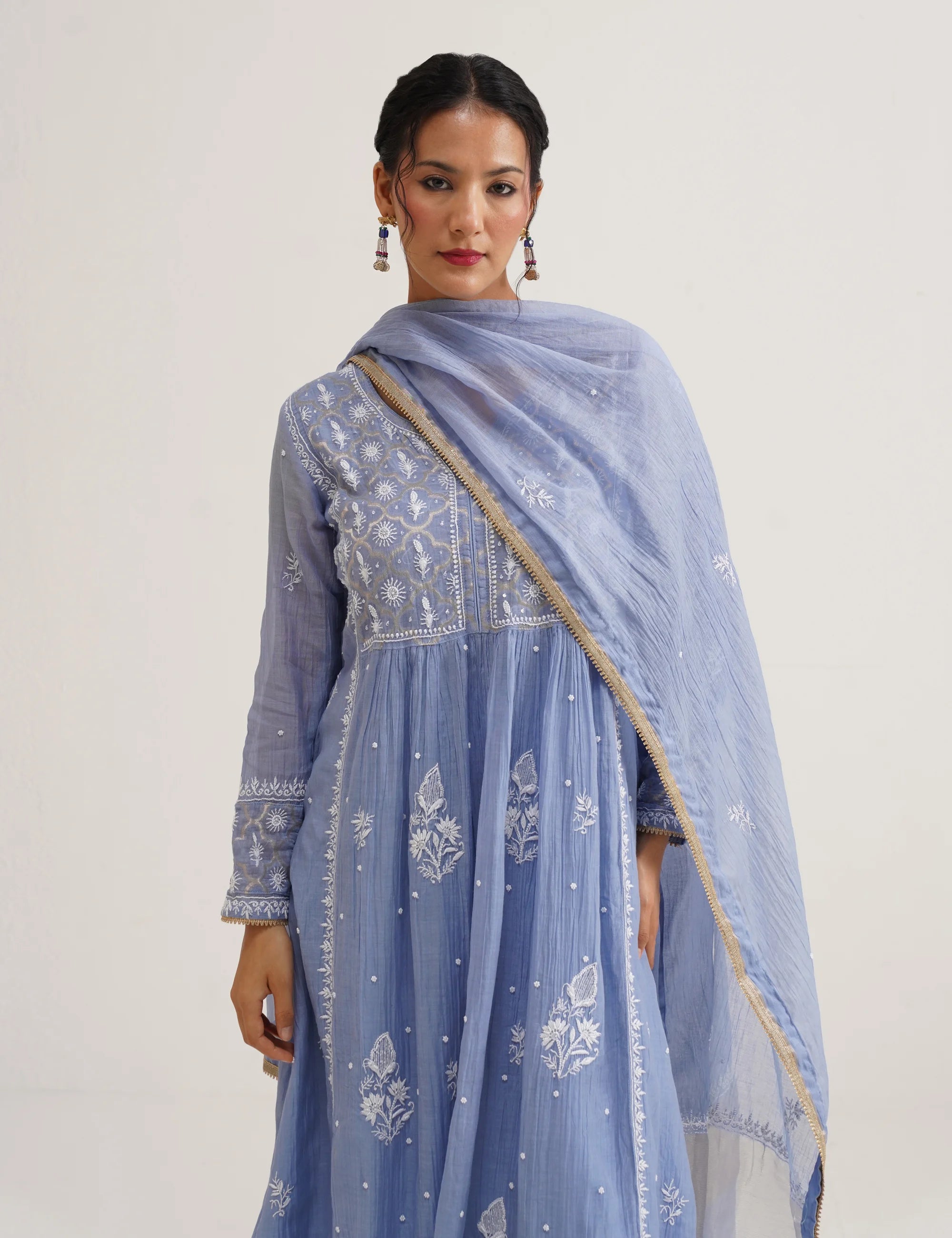 NAAZ A-LINE YOLK KURTA SET OF THREE