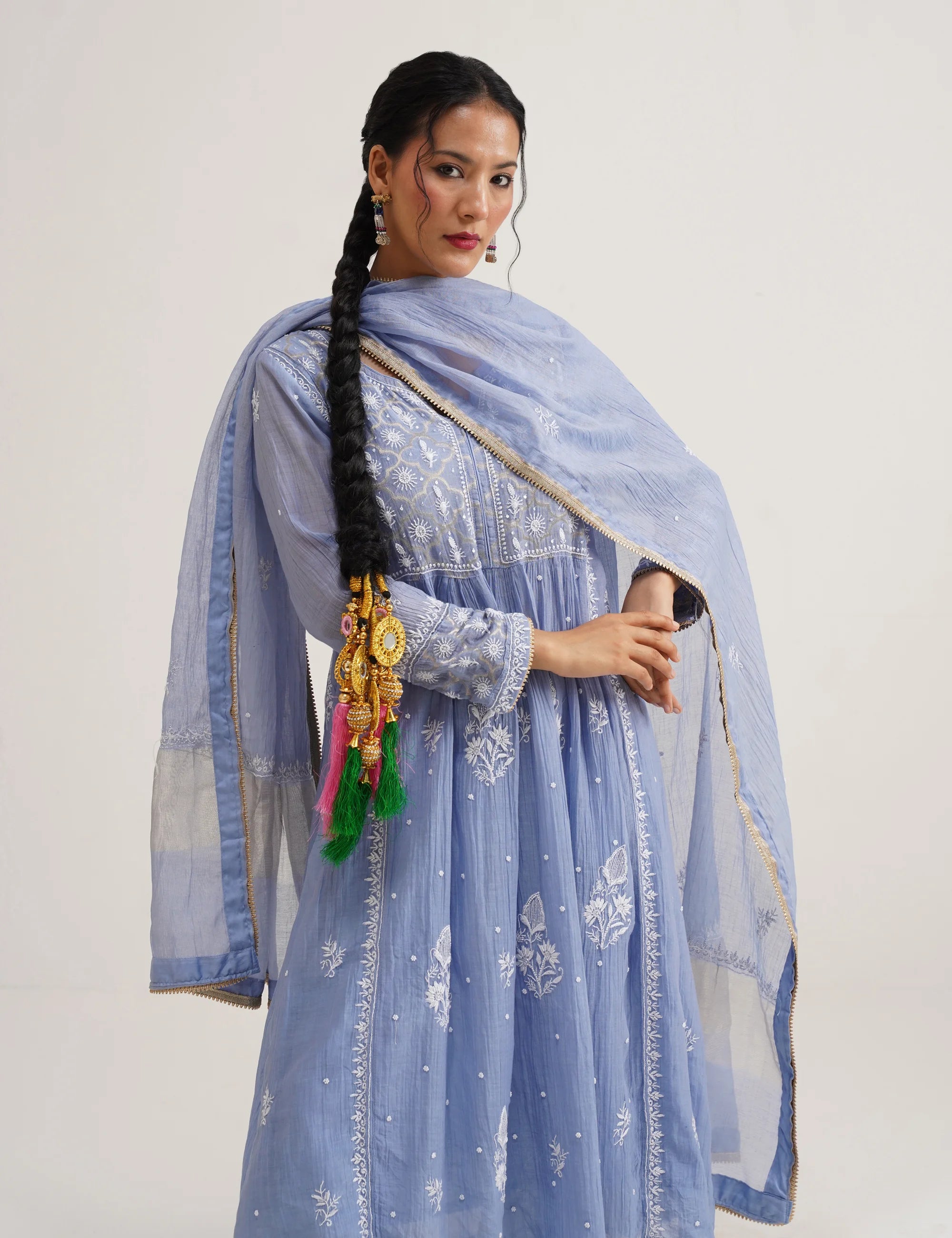 NAAZ A-LINE YOLK KURTA SET OF THREE