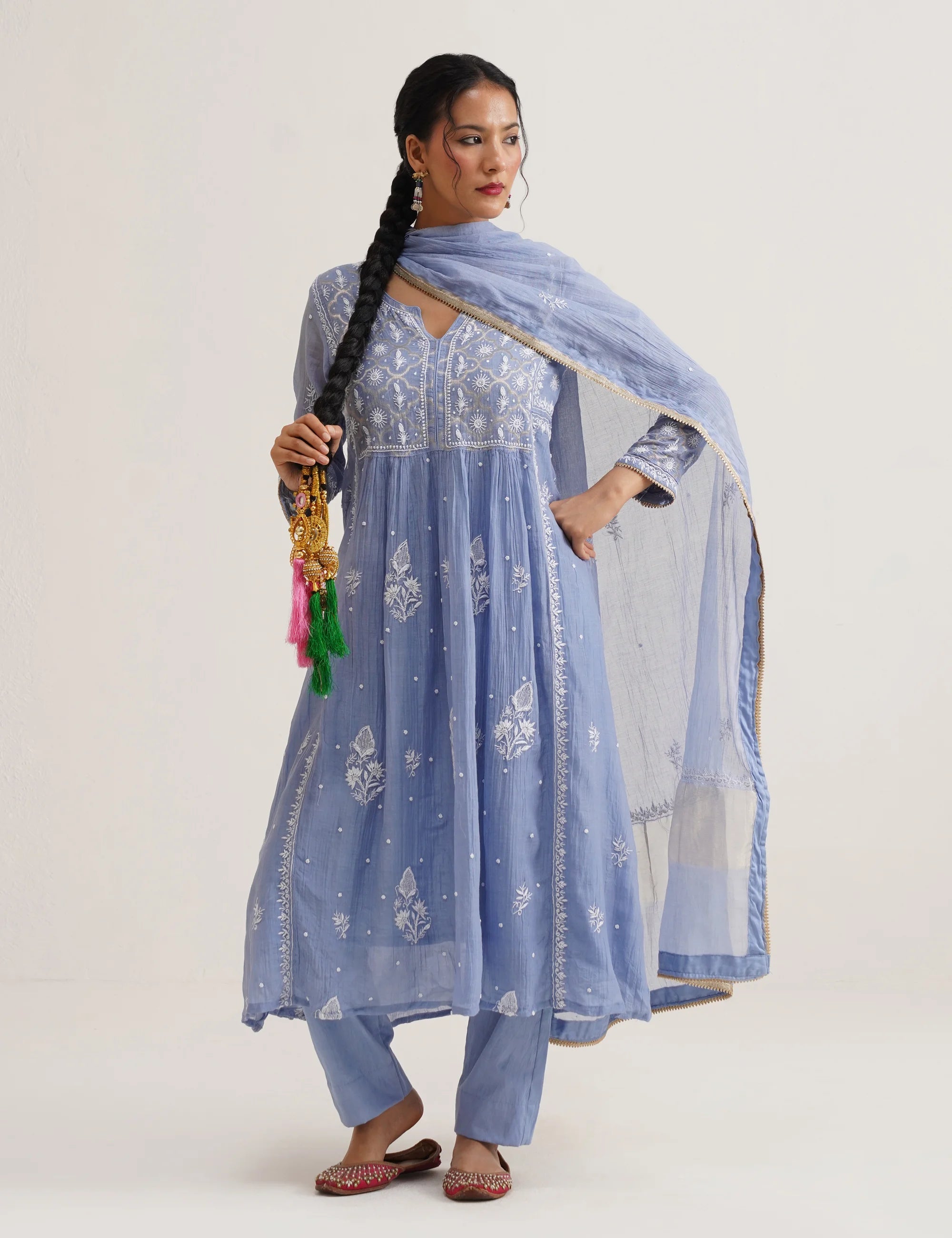 NAAZ A-LINE YOLK KURTA SET OF THREE