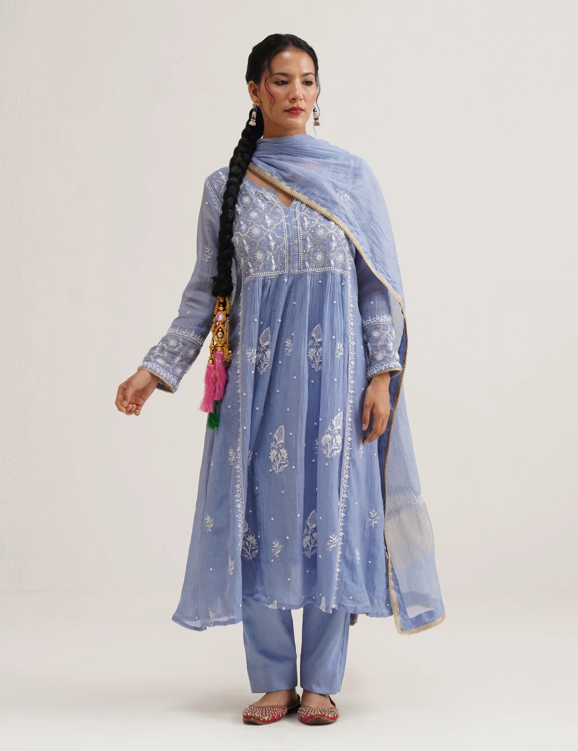 NAAZ A-LINE YOLK KURTA SET OF THREE