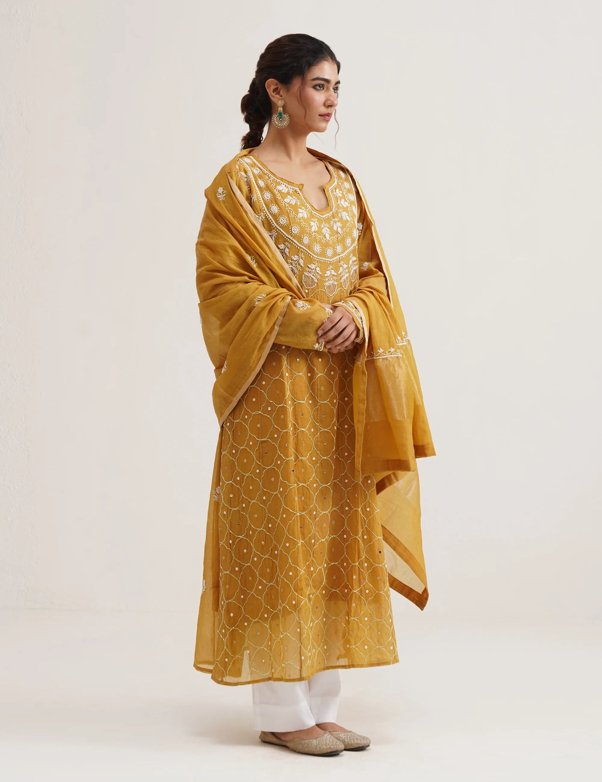 MIRAA CHIKANKARI ANARKALI SET OF THREE