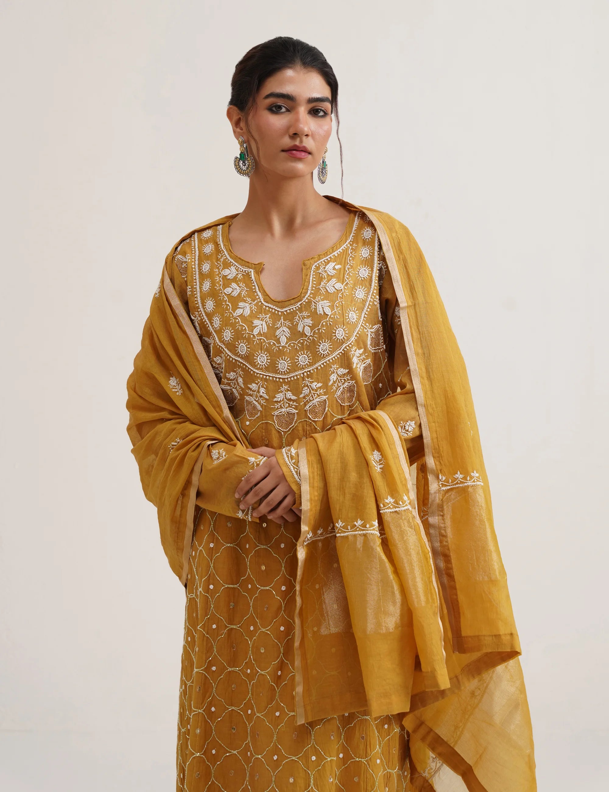 MIRAA CHIKANKARI ANARKALI SET OF THREE