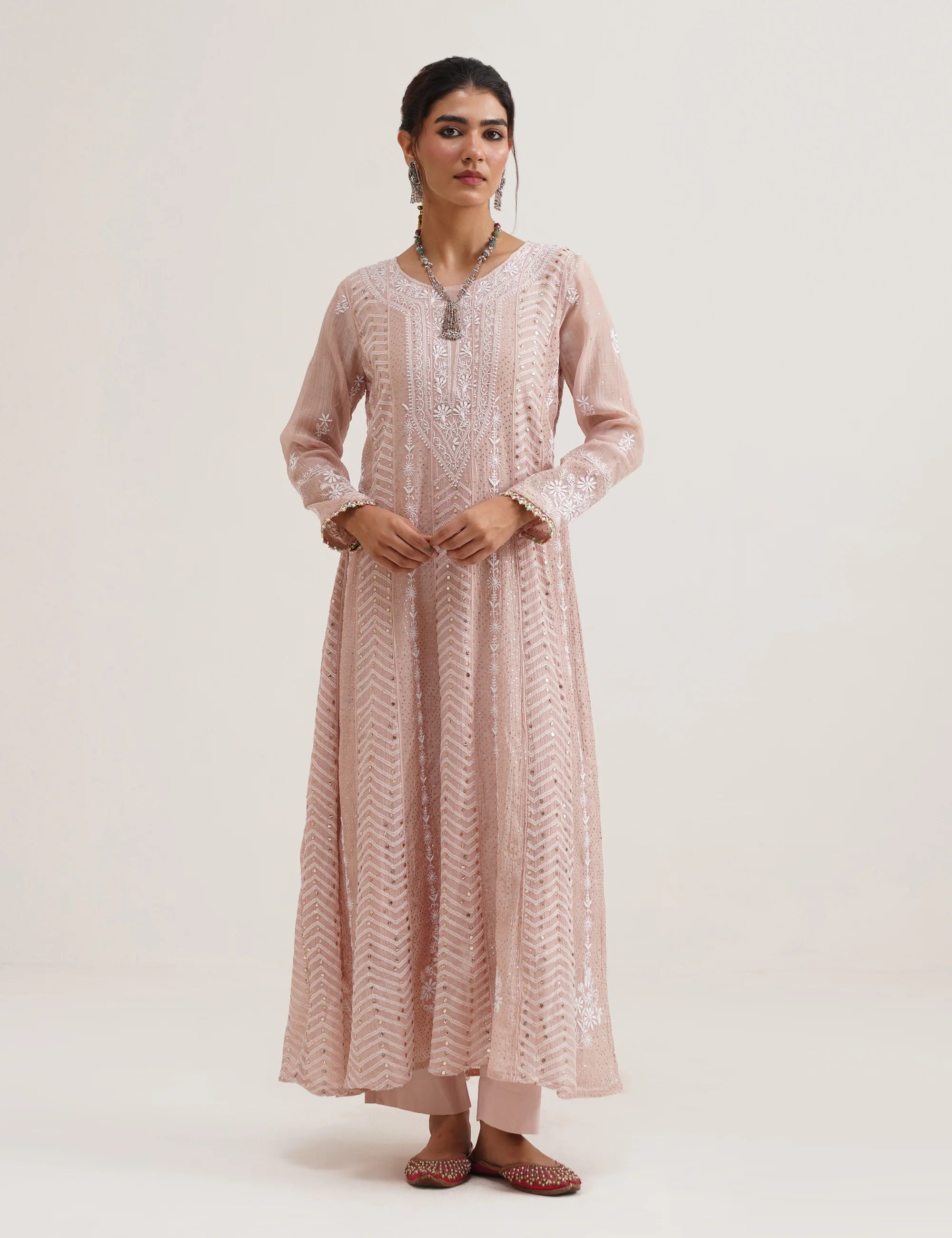 SITARA CHIKANKARI ANARKALI SET OF THREE