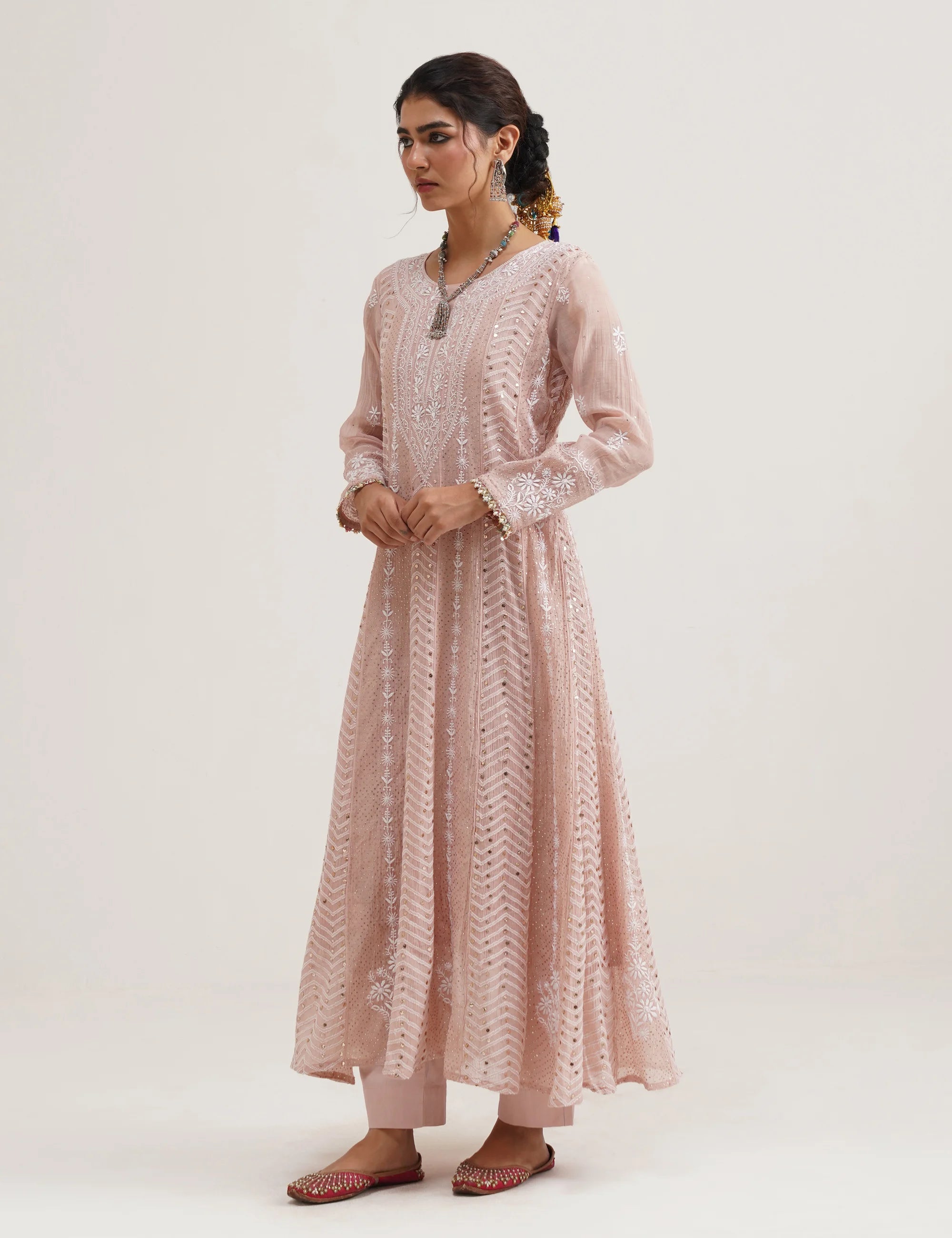 SITARA CHIKANKARI ANARKALI SET OF THREE
