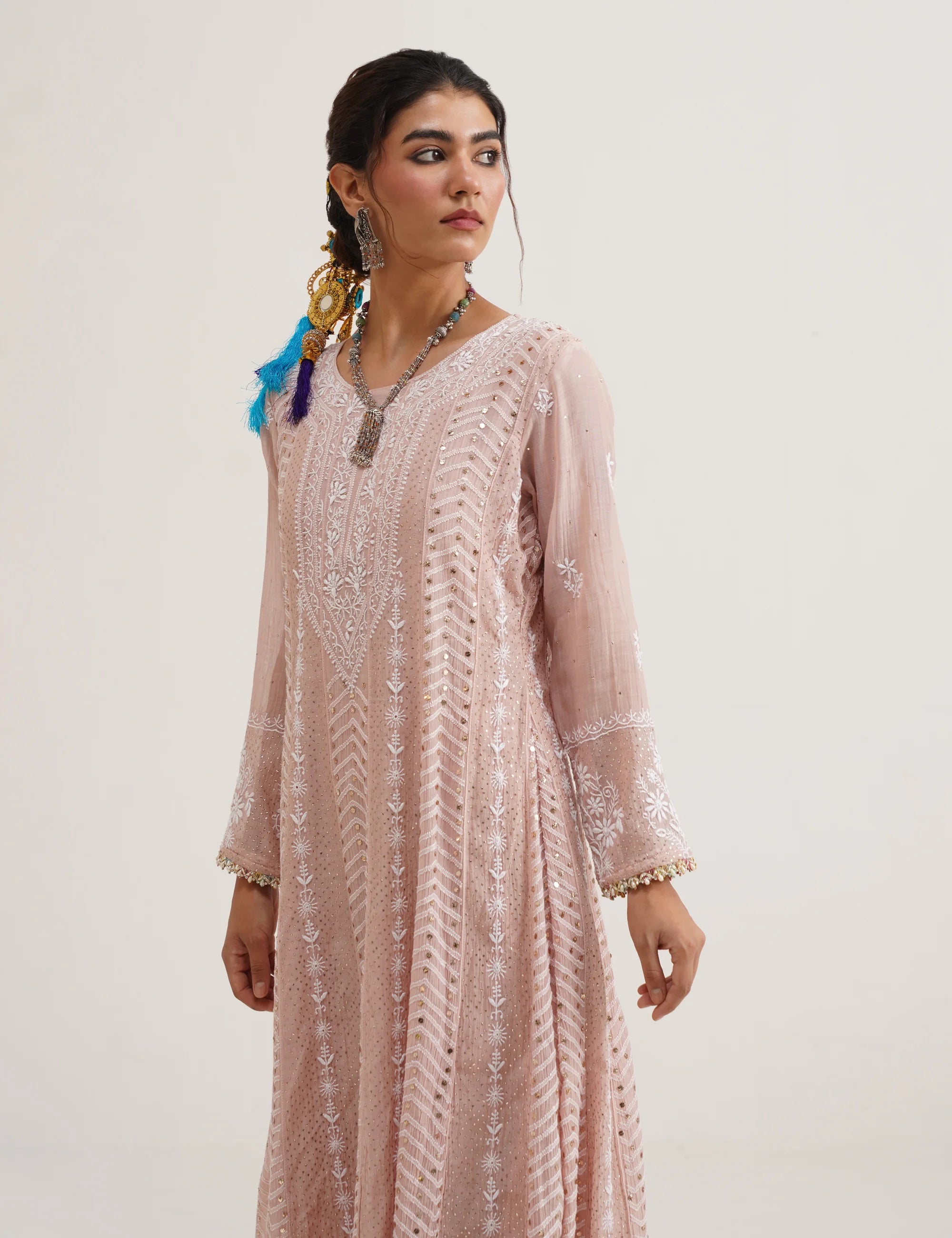 SITARA CHIKANKARI ANARKALI SET OF THREE
