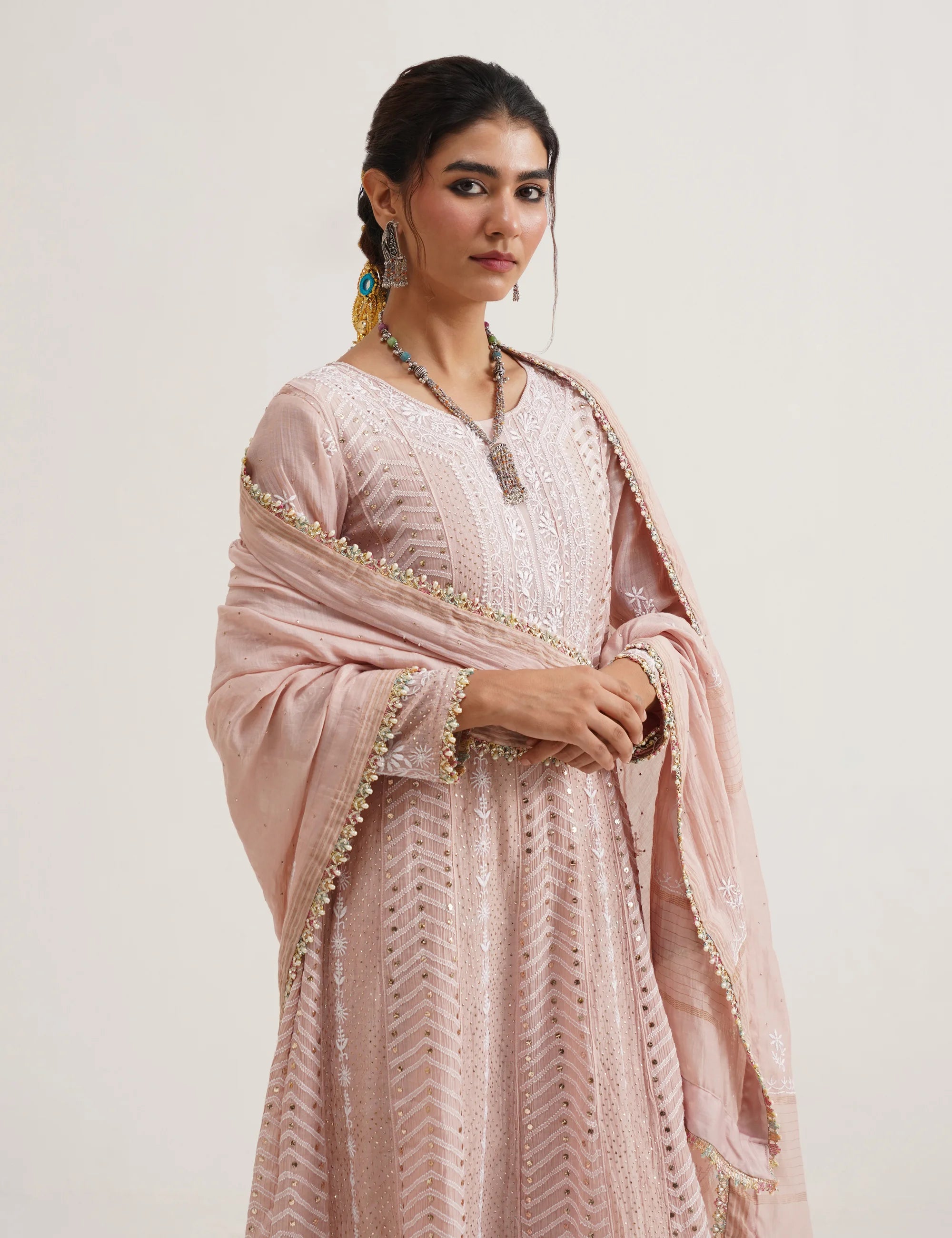 SITARA CHIKANKARI ANARKALI SET OF THREE