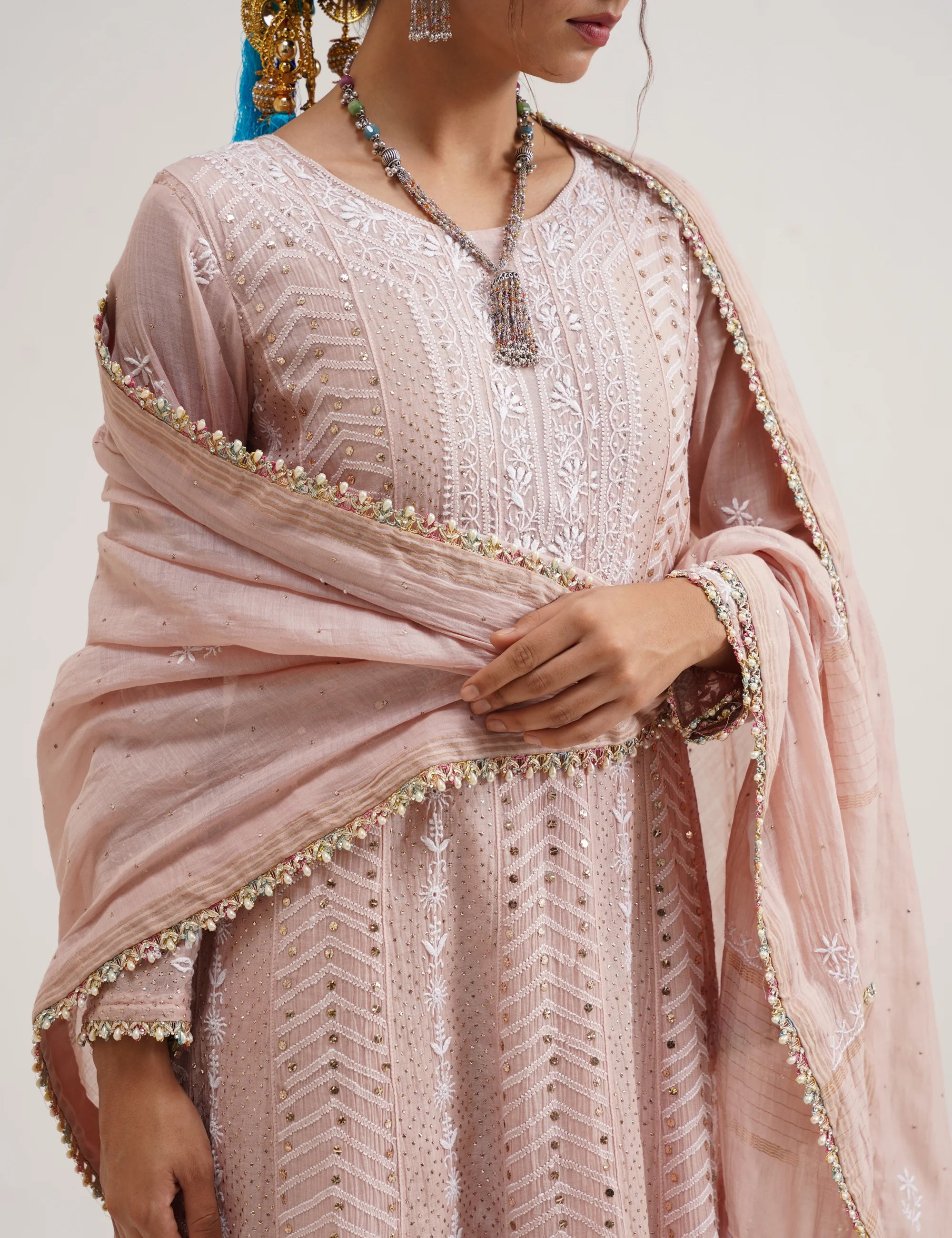 SITARA CHIKANKARI ANARKALI SET OF THREE