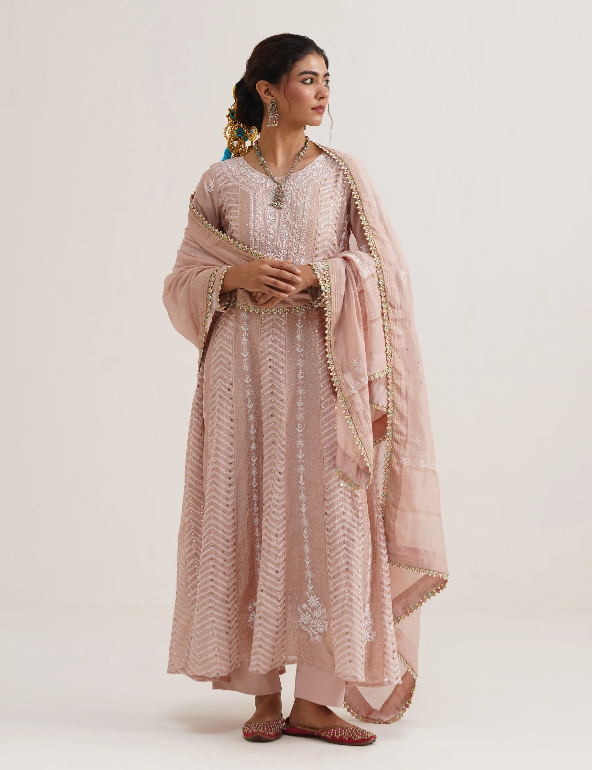 SITARA CHIKANKARI ANARKALI SET OF THREE