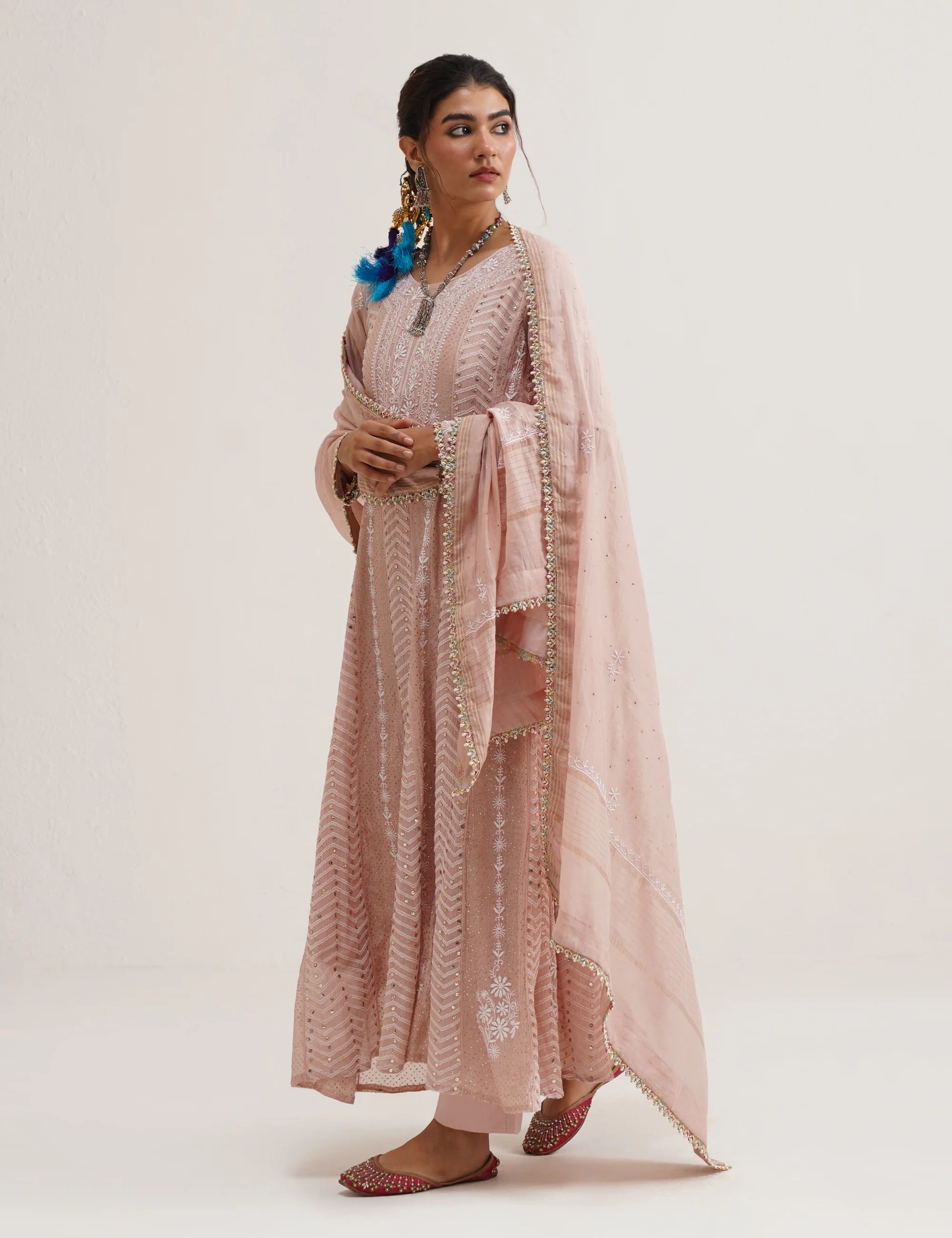 SITARA CHIKANKARI ANARKALI SET OF THREE
