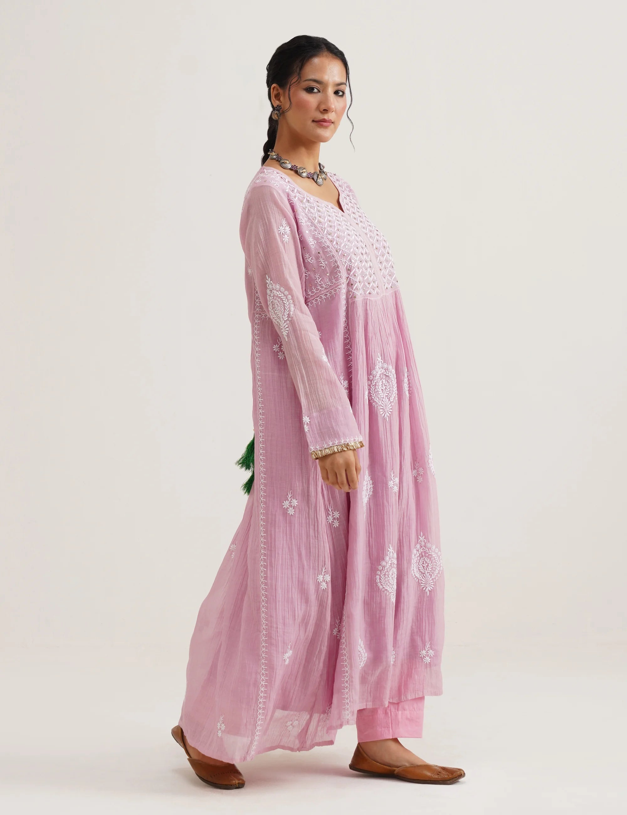 SABA A-LINE CHIKANKARI SET OF THREE
