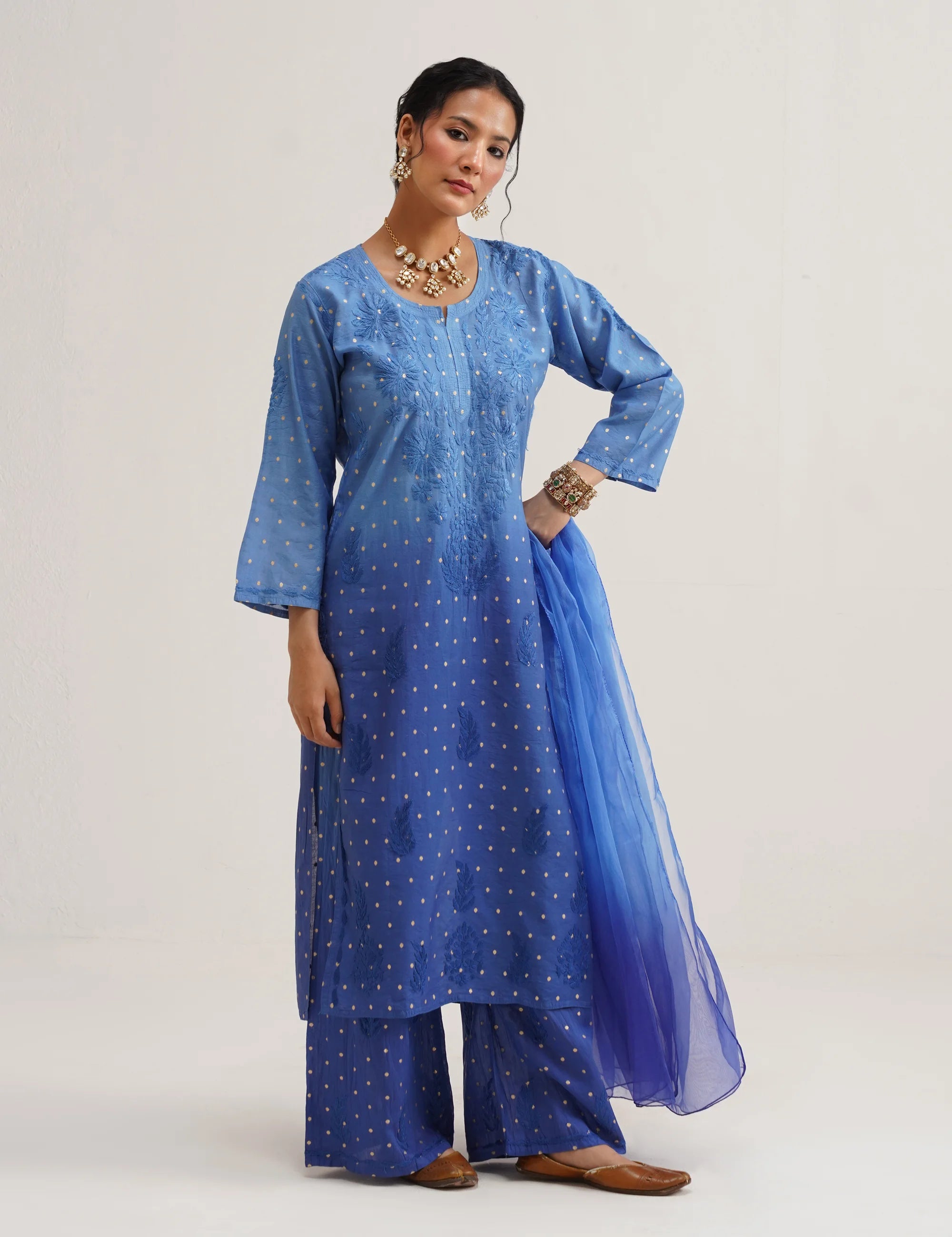 GULNAAR BANARASI SUIT SET OF THREE