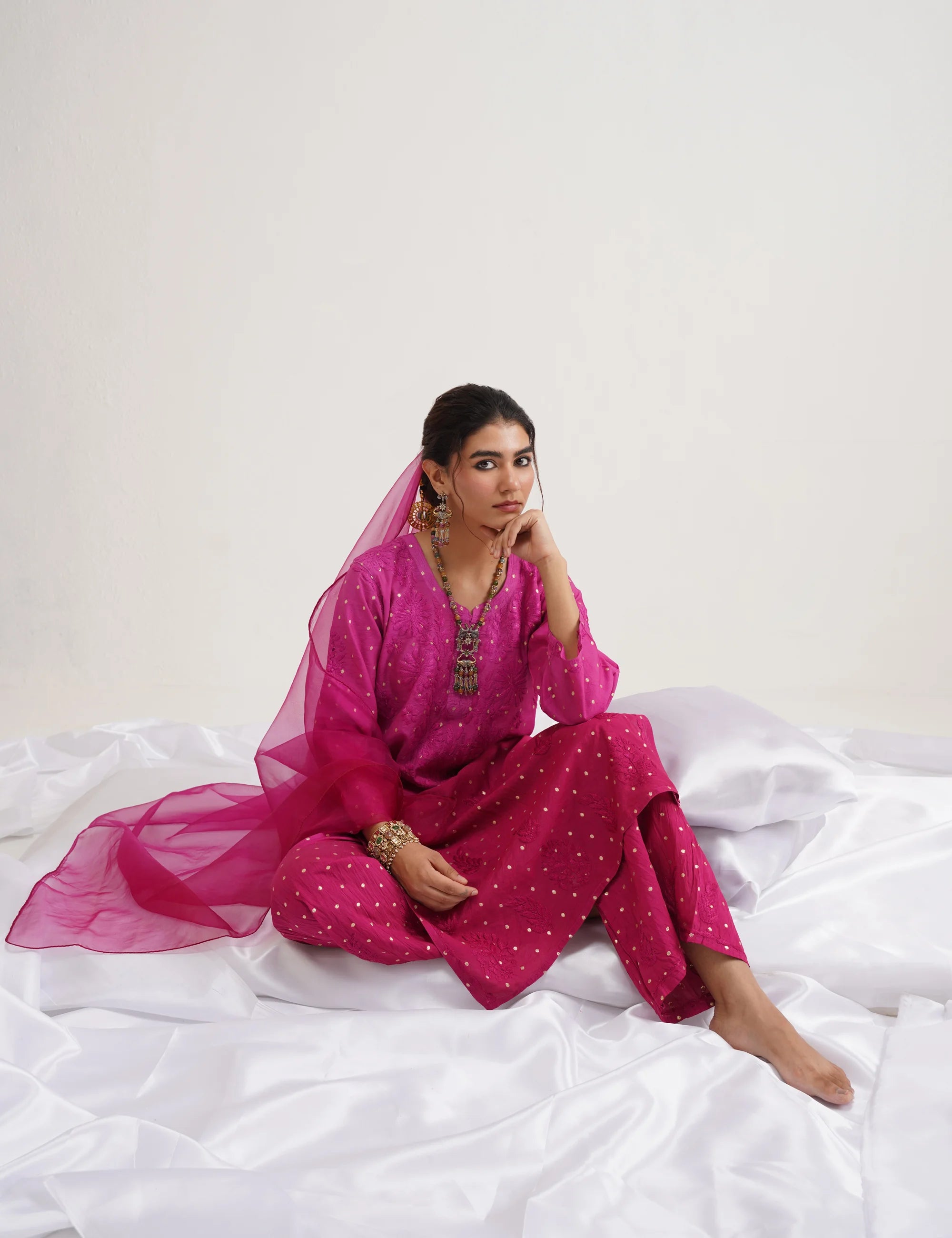 GULNAAR BANARASI SUIT SET OF THREE