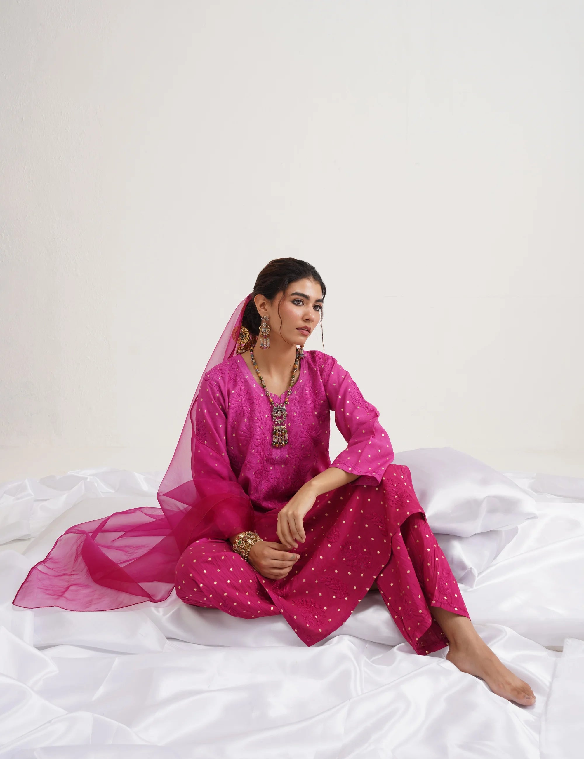 GULNAAR BANARASI SUIT SET OF THREE