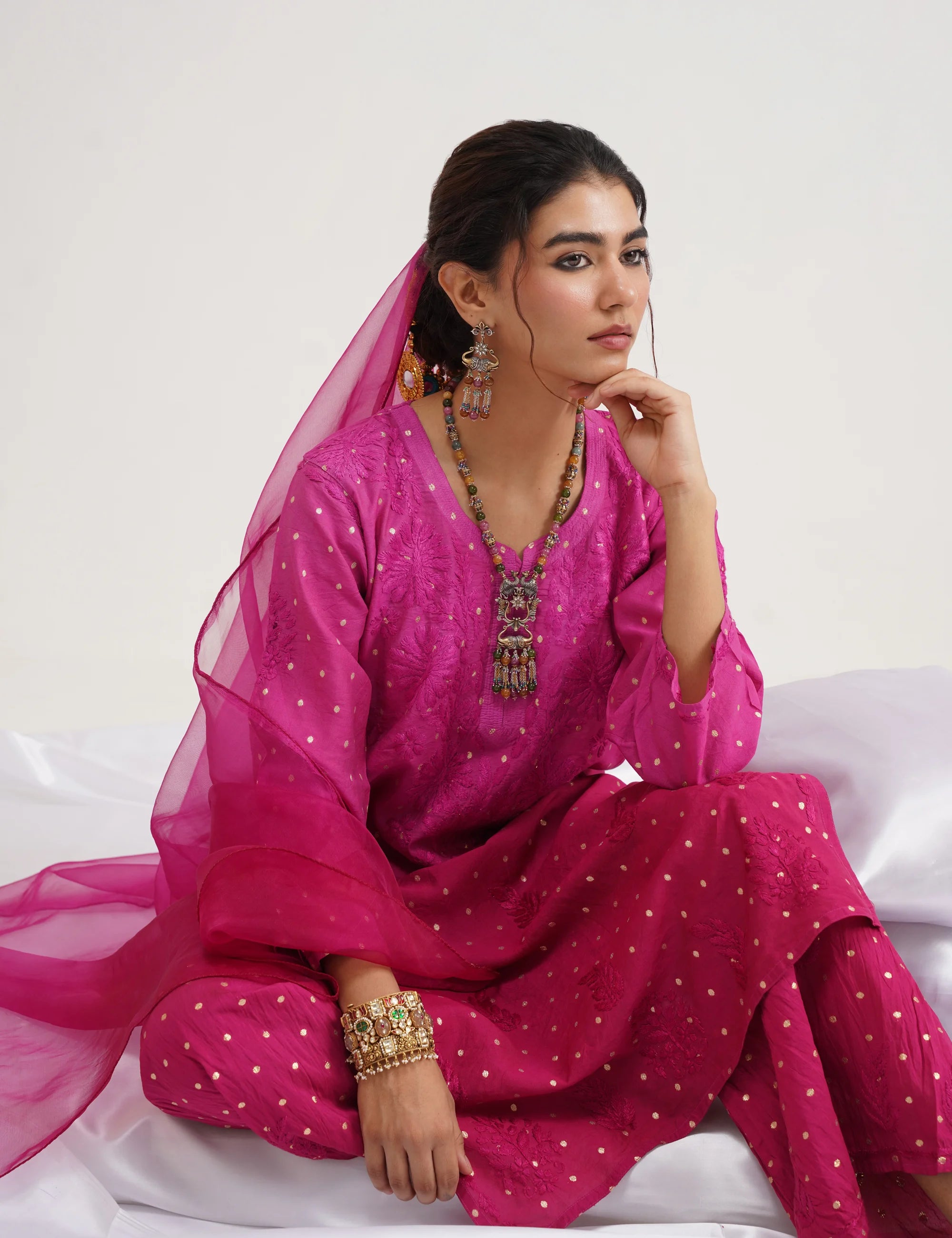 GULNAAR BANARASI SUIT SET OF THREE