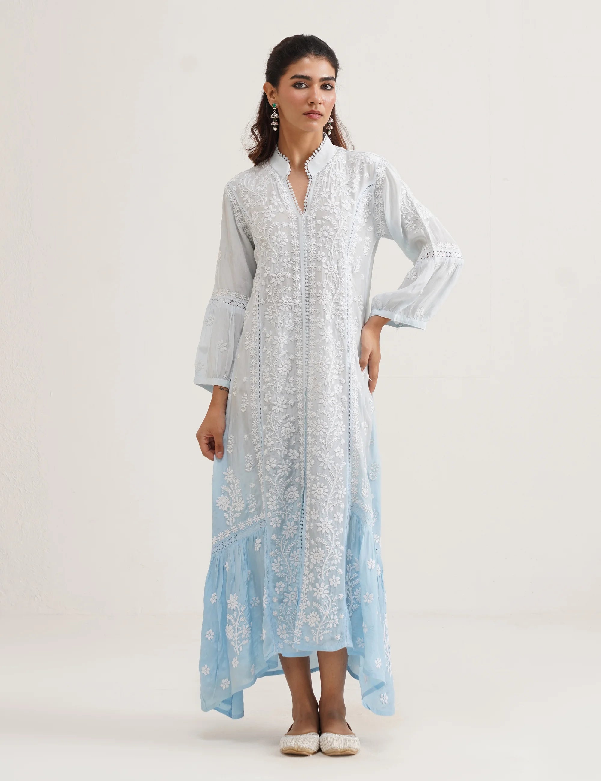 MAHIRA MUSLIN CHIKANKARI DRESS